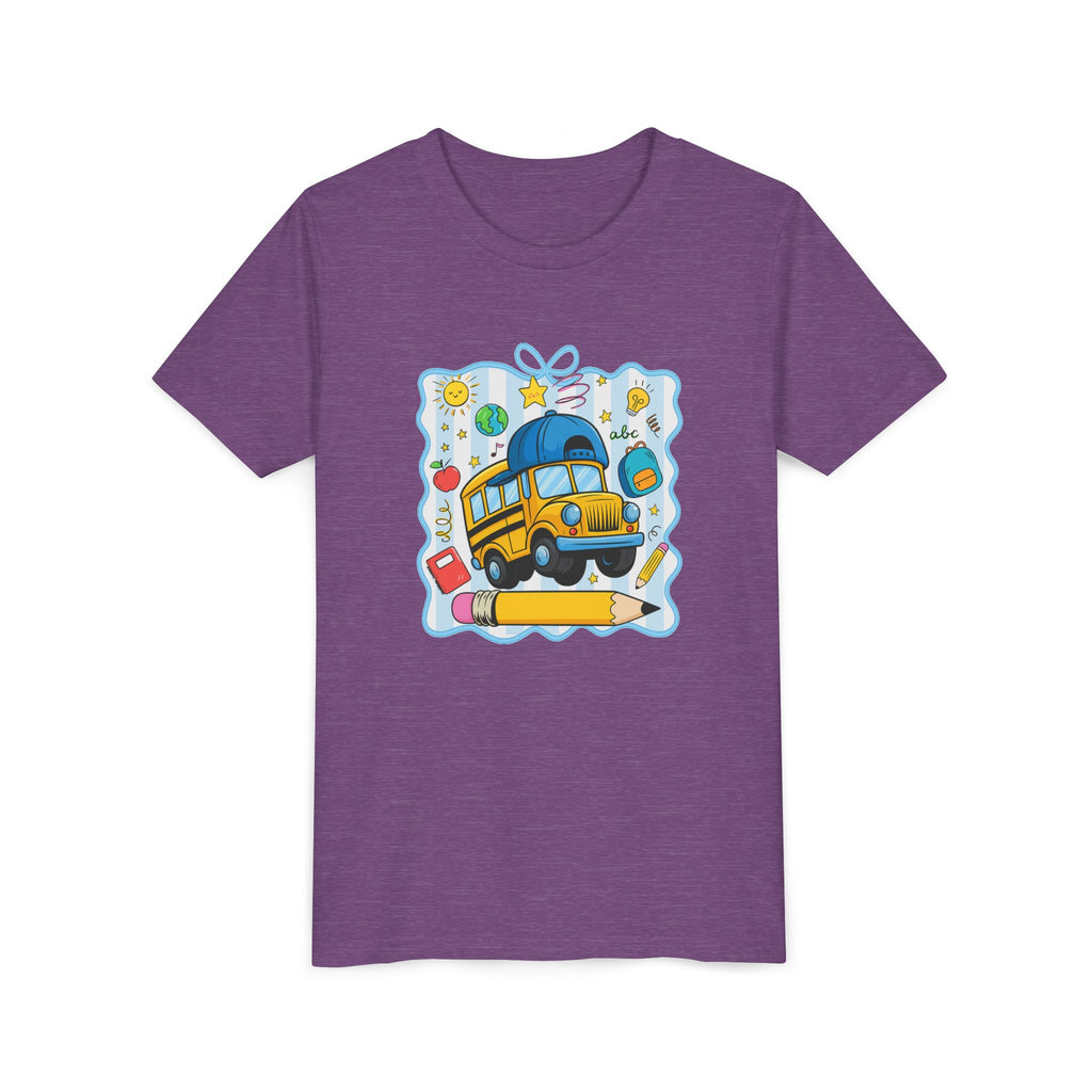 Kids School Bus Tee – Back to School Youth Short Sleeve Shirt