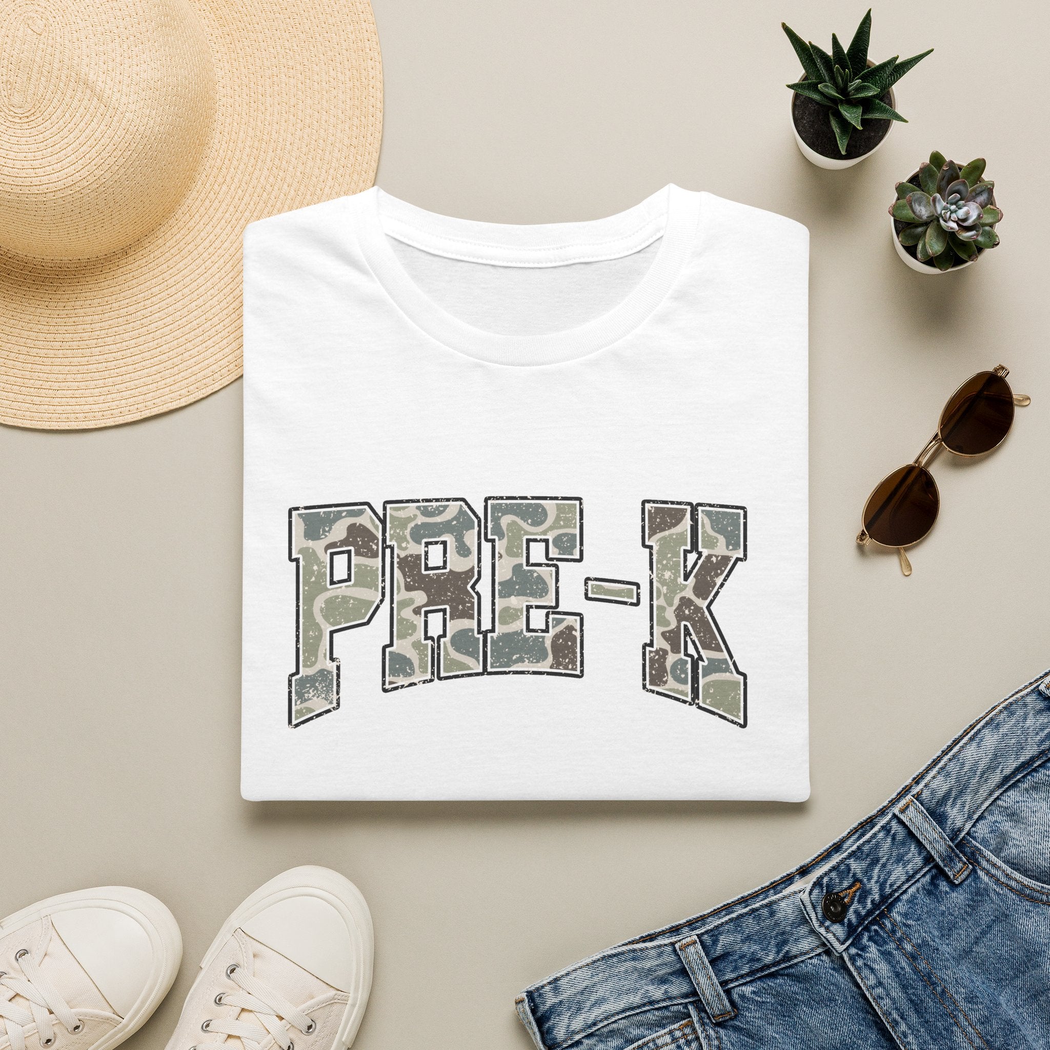 PRE-K Camo Kids T-Shirt — Military Style Preschool Shirt