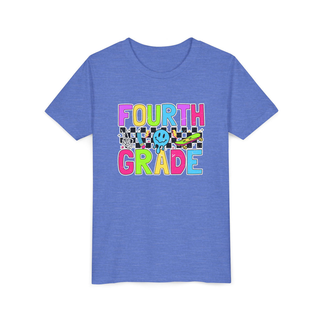 Fourth Grade Youth Tee — Colorful Smiley Back-to-School Shirt