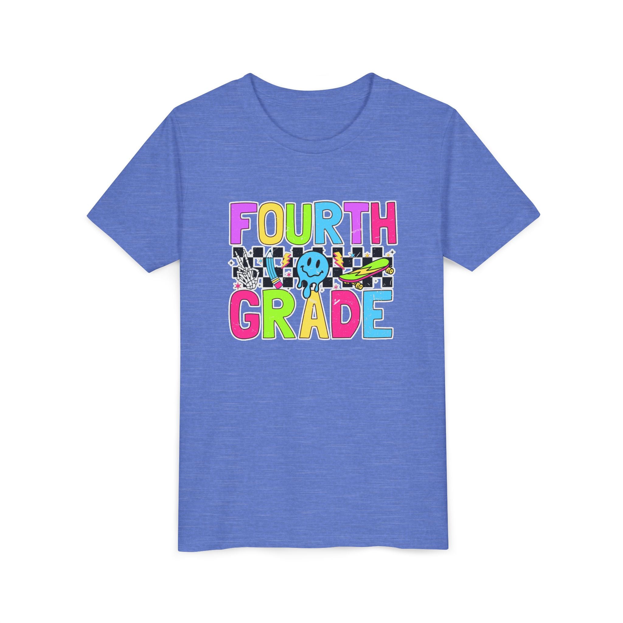 Fourth Grade Youth Tee — Colorful Smiley Back-to-School Shirt