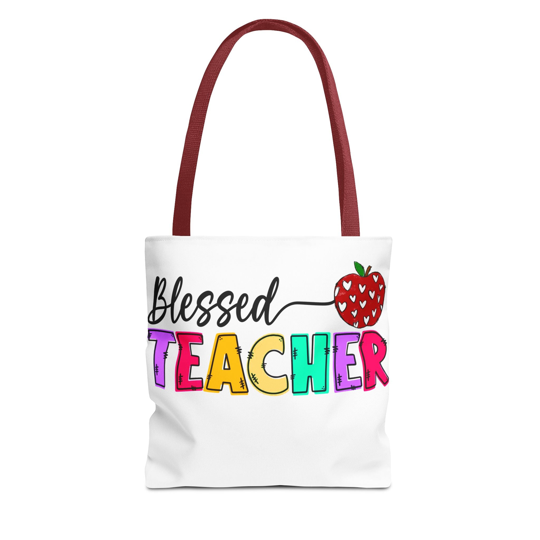Blessed Teacher Tote Bag – Colorful Apple Teacher Appreciation Gift