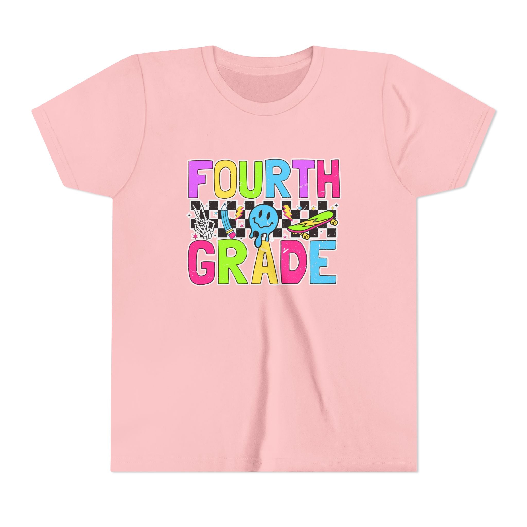 Fourth Grade Youth Tee — Colorful Smiley Back-to-School Shirt