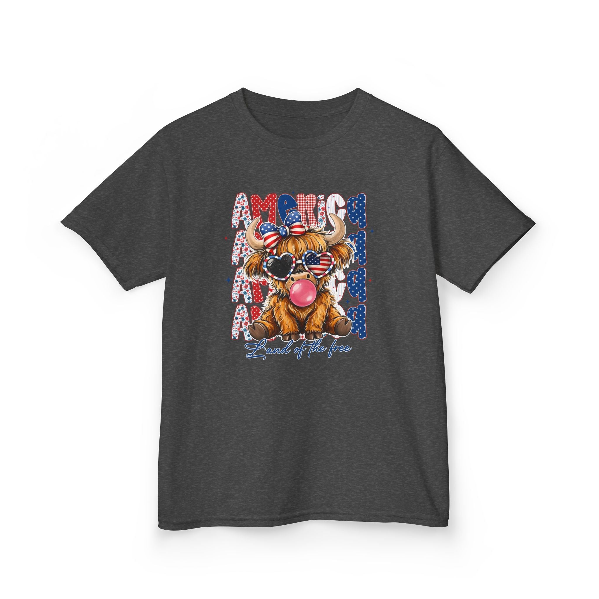 Kids Tee — Patriotic Bulldog "Land of the Free" Fourth of July Shirt