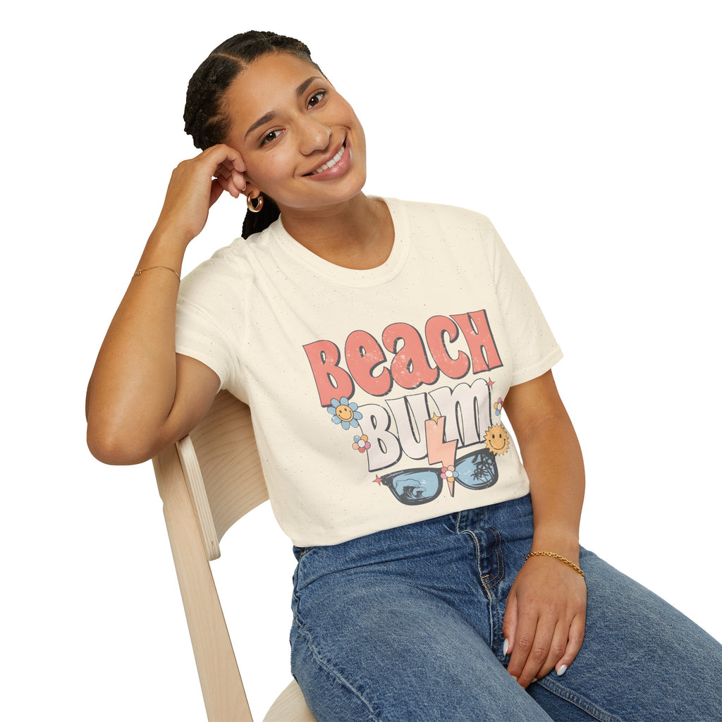 Beach Bum T-Shirt — Retro Floral Surf Vibes Tee