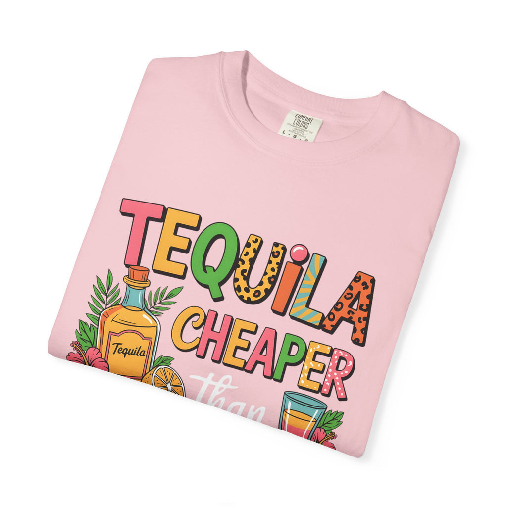 Tequila Cheaper Than Therapy T-shirt | Funny Margarita Cocktail Graphic