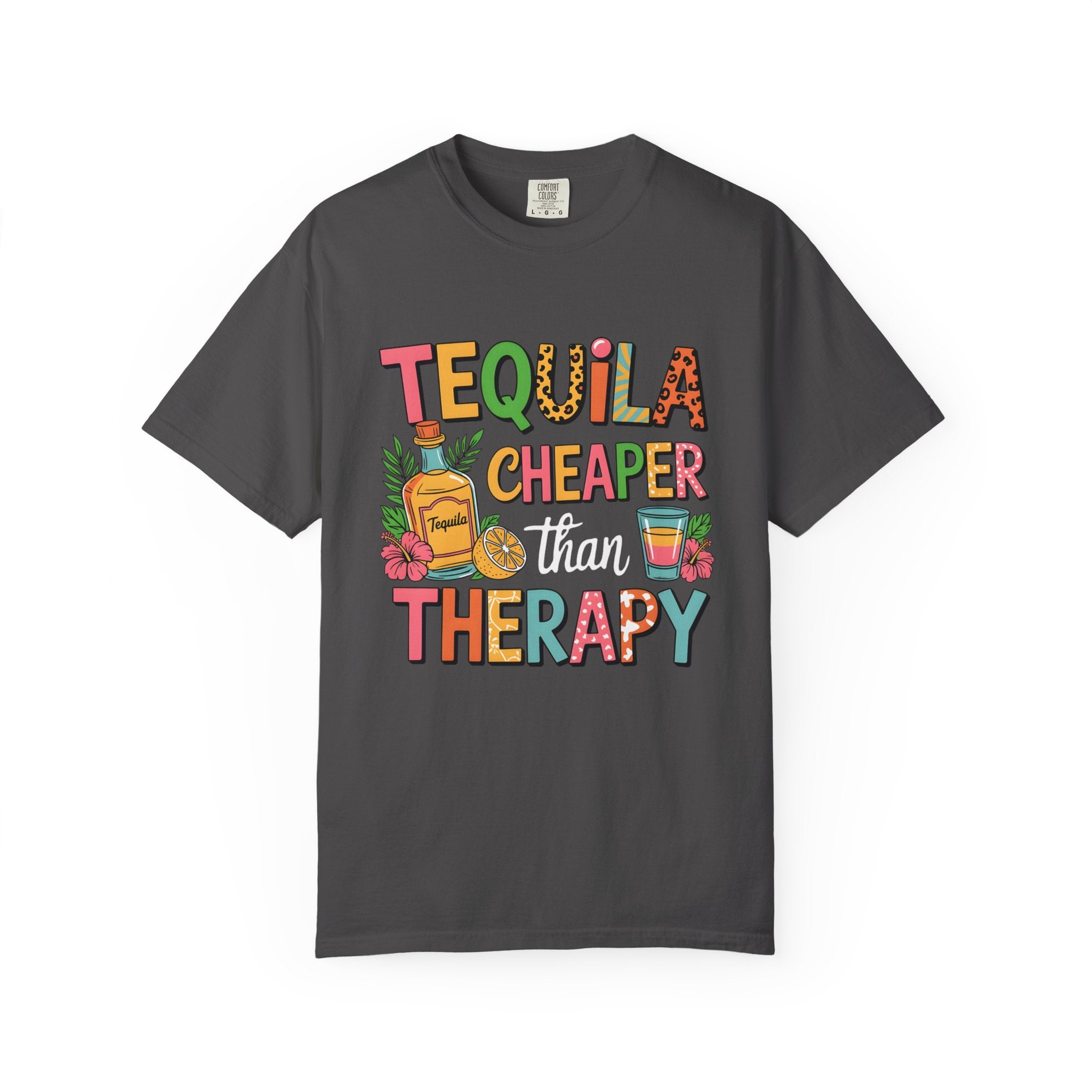 Tequila Cheaper Than Therapy T-shirt | Funny Margarita Cocktail Graphic