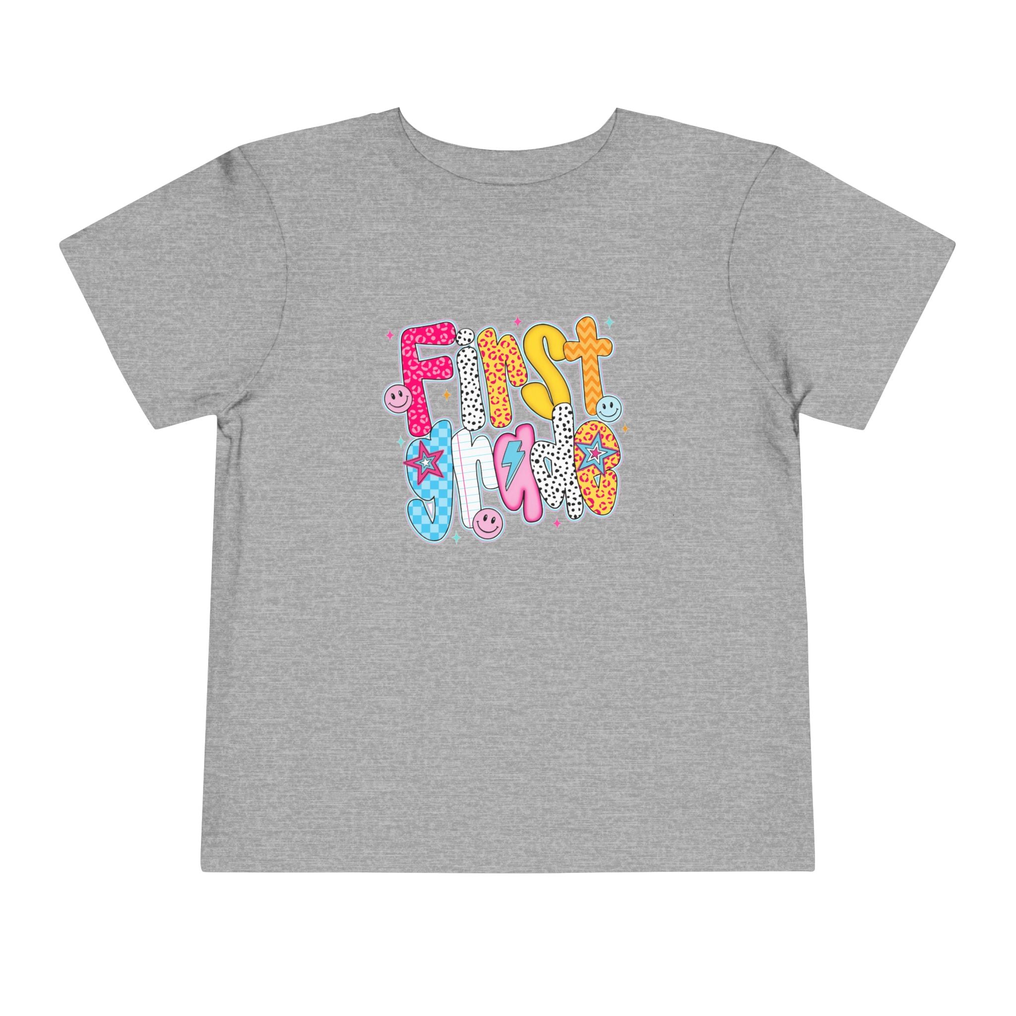 Toddler Tee - Colorful "First Grade" Graphic Baby Shirt