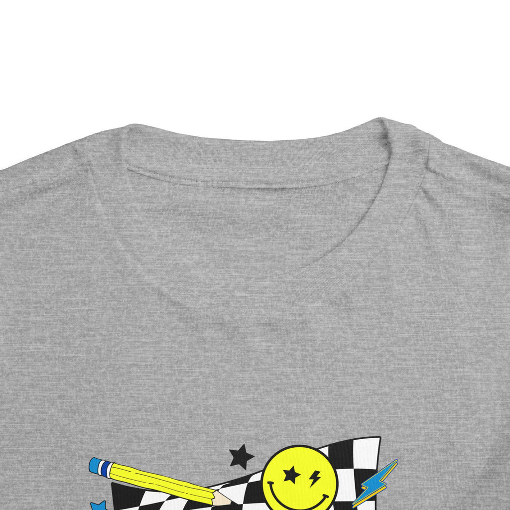 Kindergarten Toddler Tee — Smiley Skateboard Back-to-School Shirt
