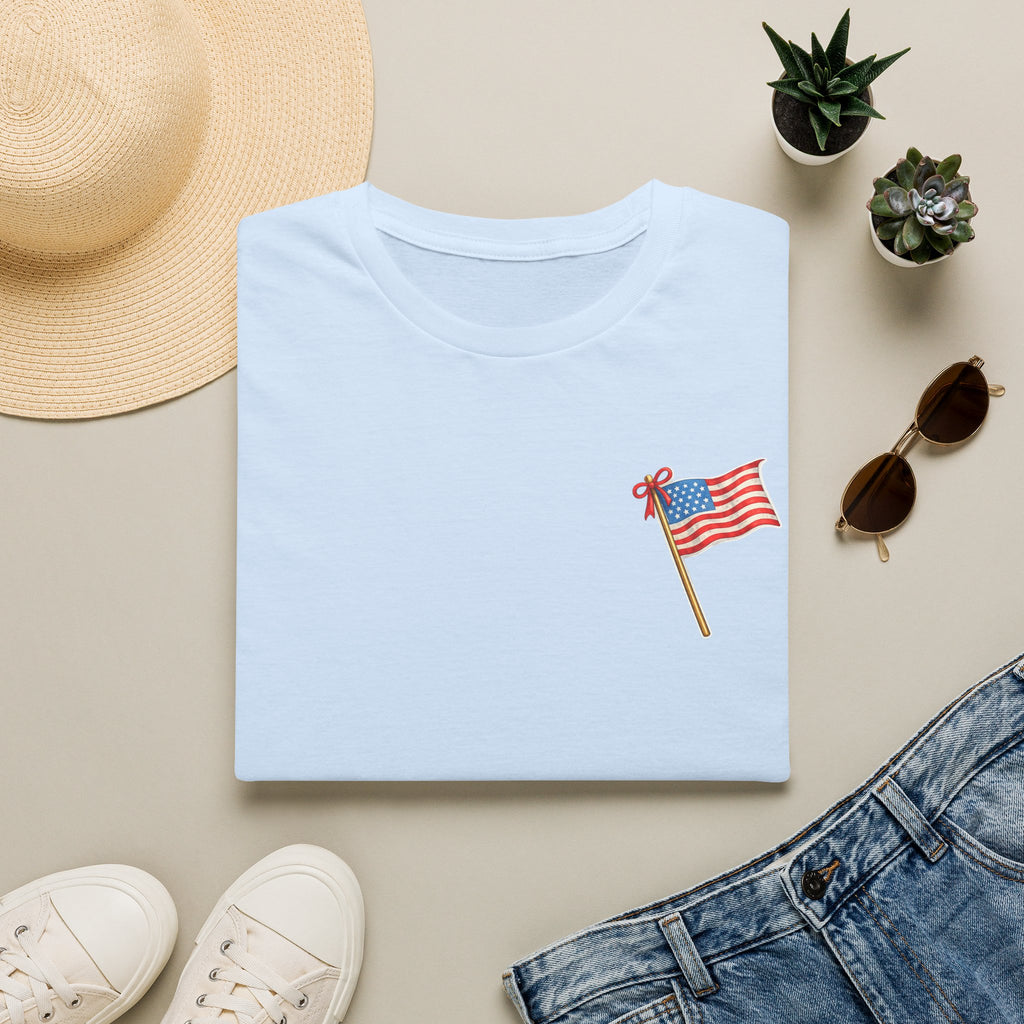 Pocket Flag T-Shirt — Small American Flag Chest Tee
