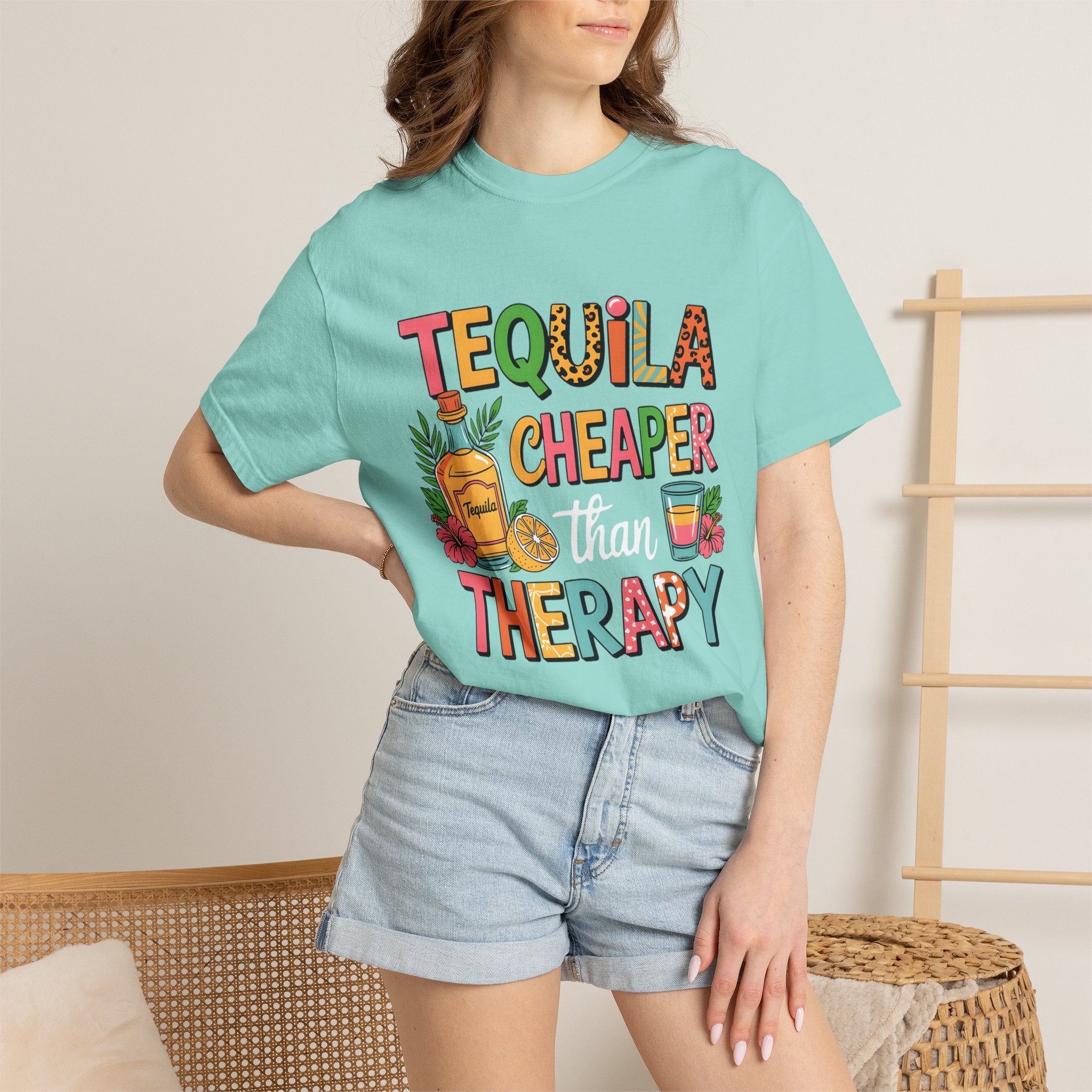 Tequila Cheaper Than Therapy T-shirt | Funny Margarita Cocktail Graphic