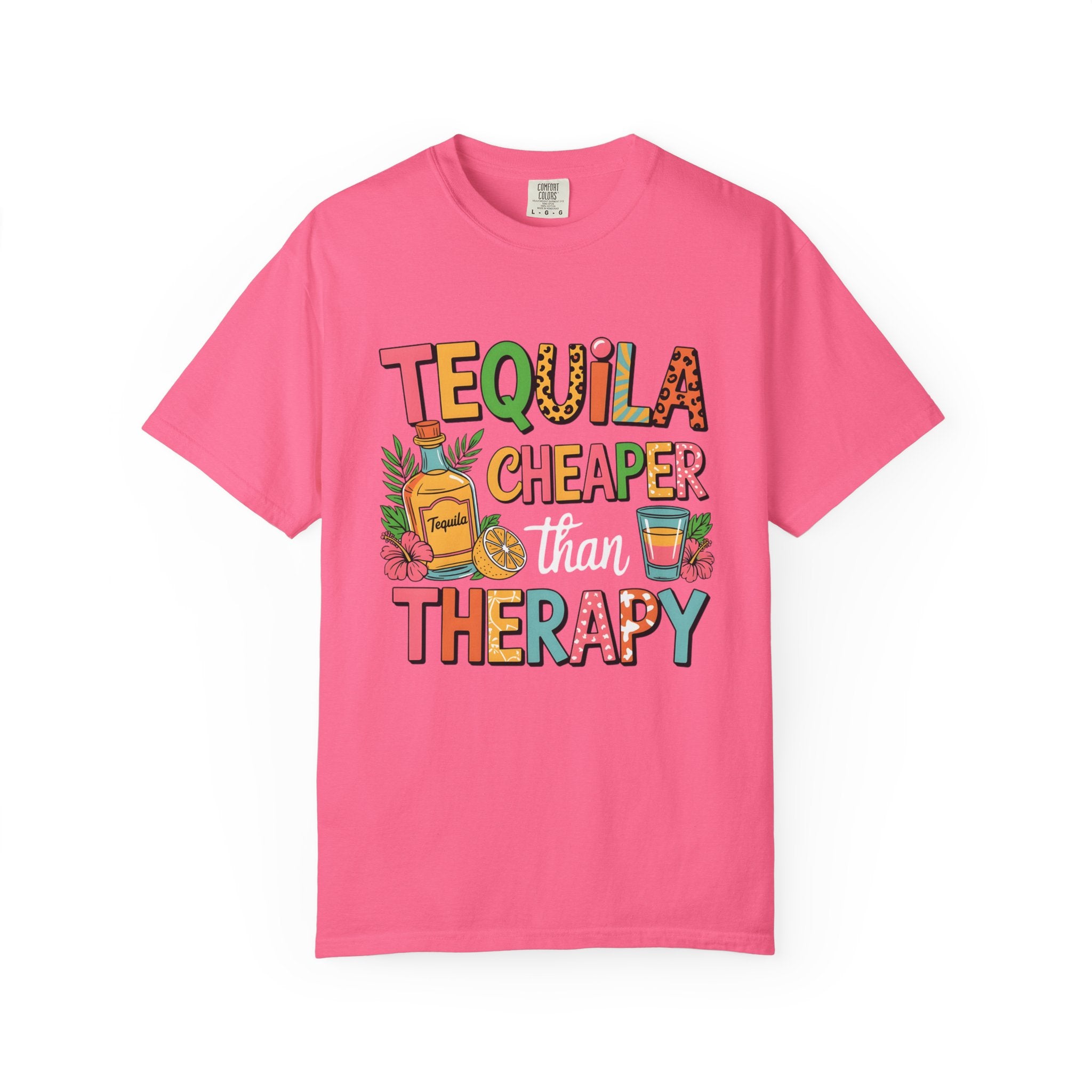 Tequila Cheaper Than Therapy T-shirt | Funny Margarita Cocktail Graphic