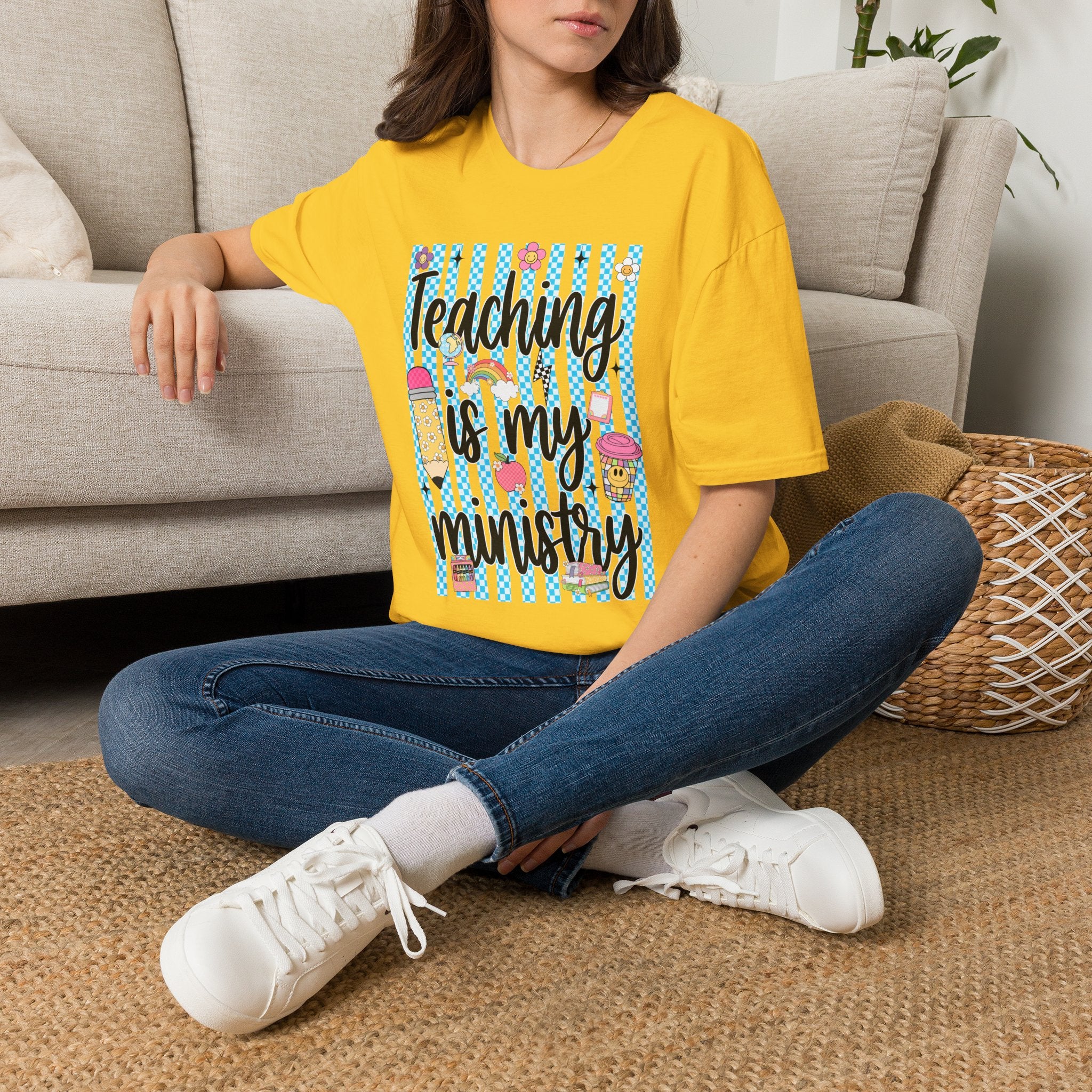T-Shirt — "Teaching Is My Ministry" Cute Teacher Graphic Tee