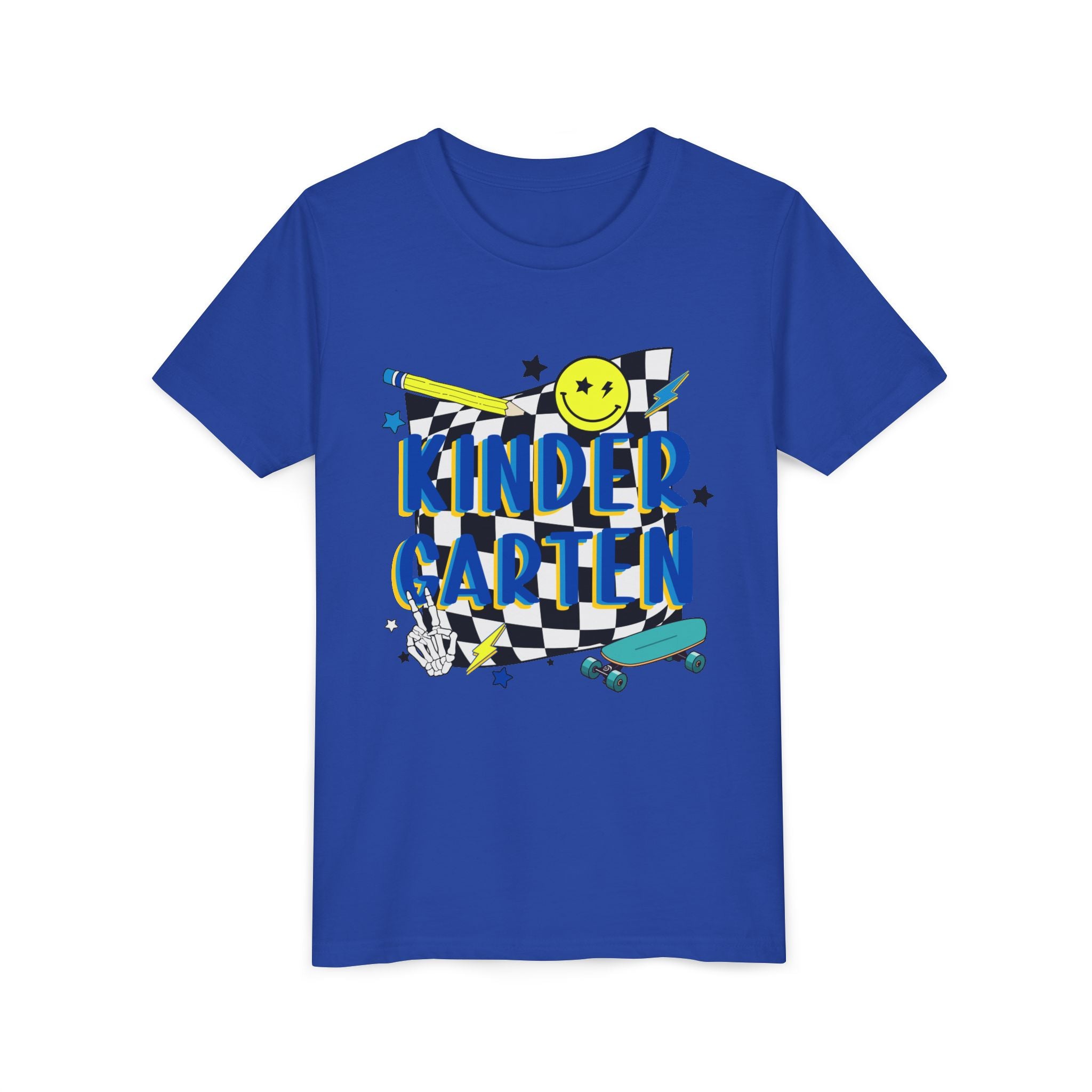 Kindergarten Retro Skate Youth T‑Shirt – Back to School Graphic Tee