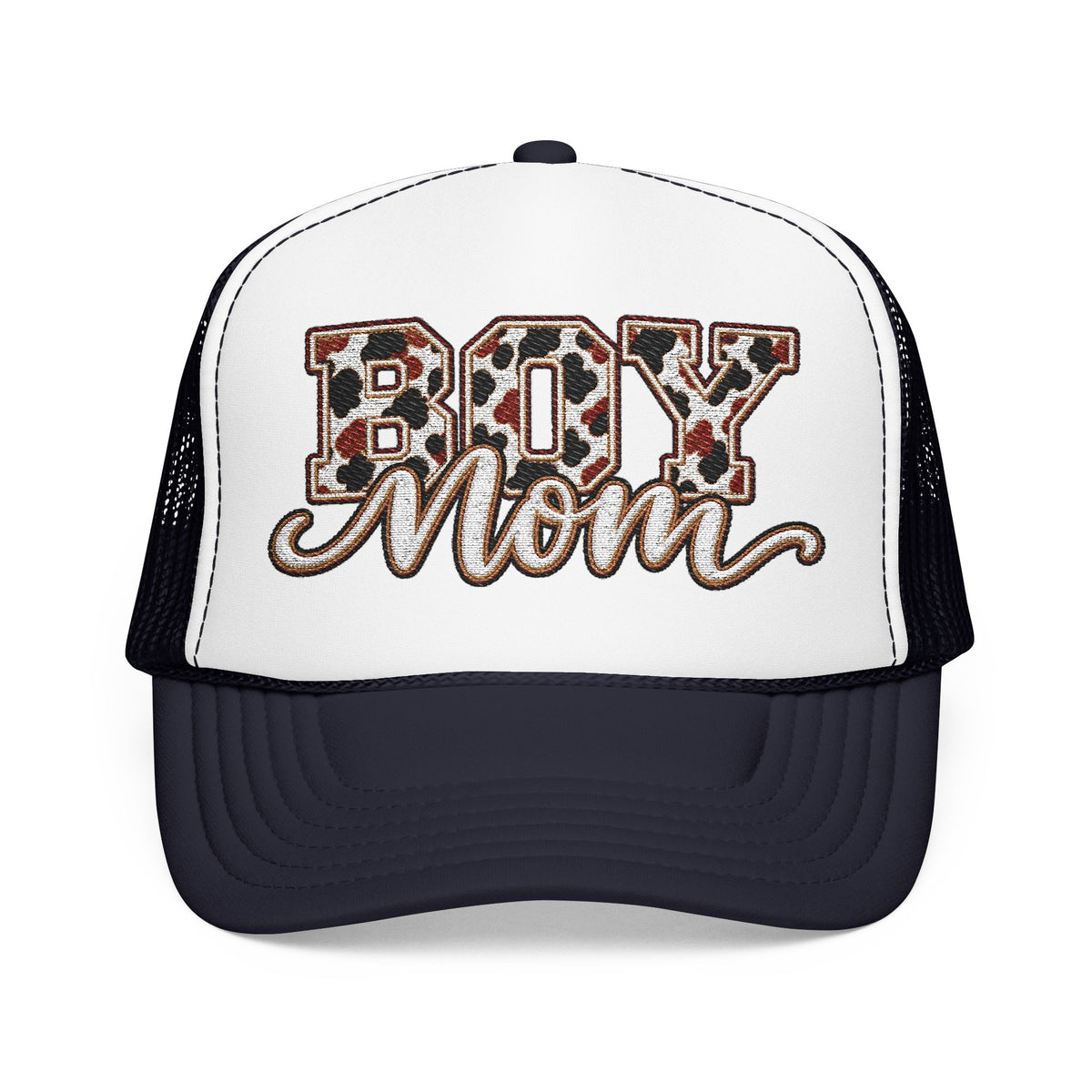 Boy Mom Leopard Foam Trucker Hat
