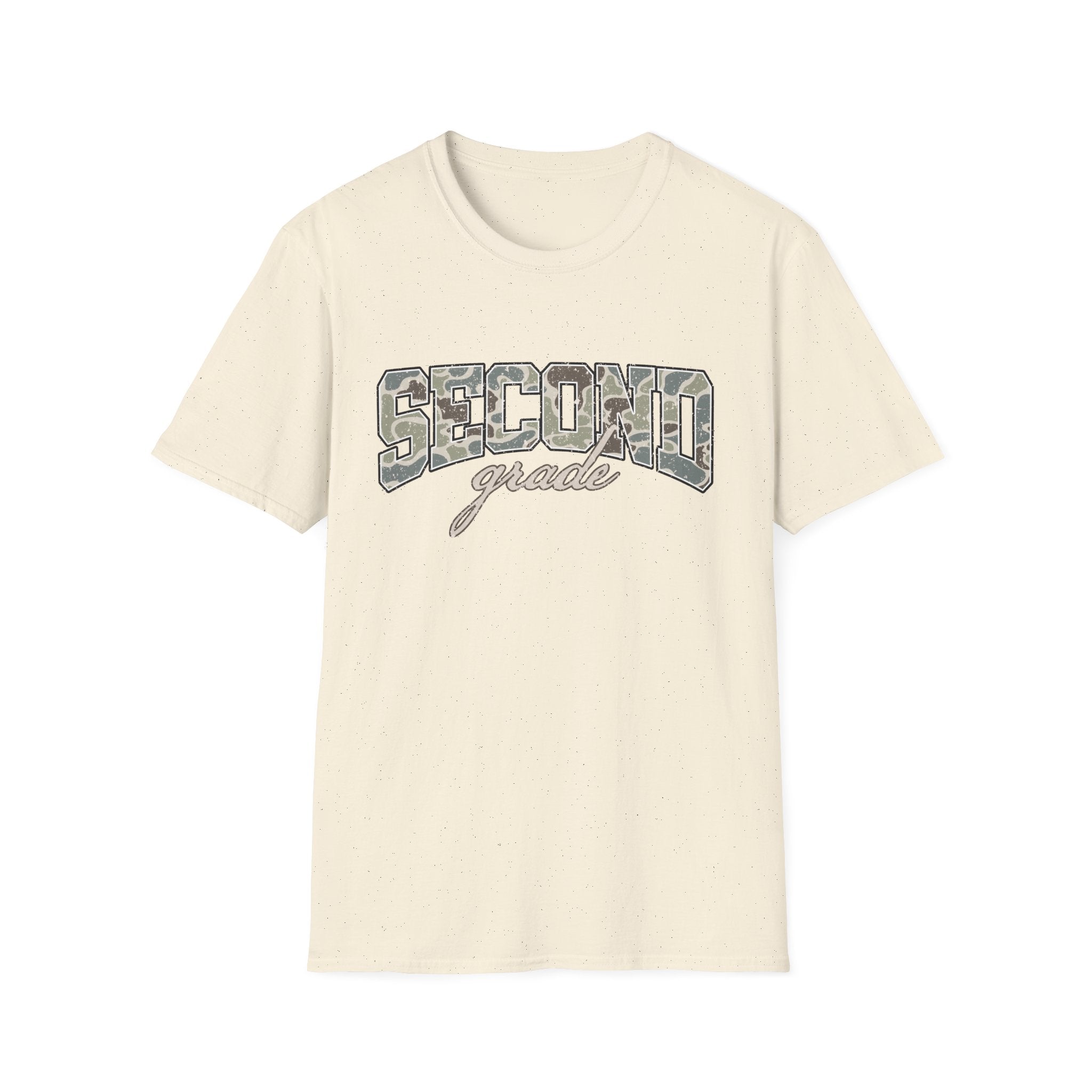 Second Grade Camo T-Shirt — "Second Grade" School Teacher Gift