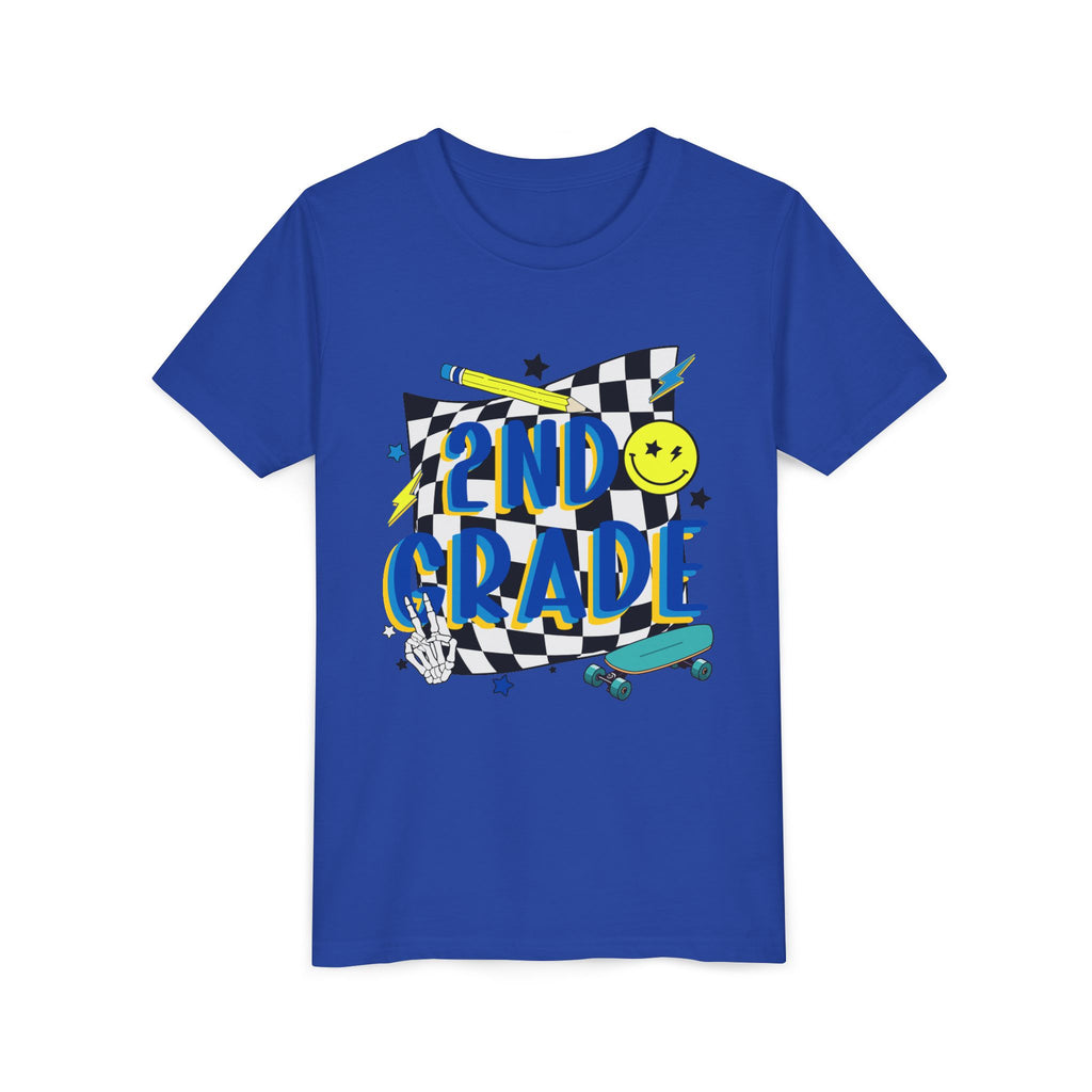 2nd Grade Kids T‑Shirt — Colorful Back-to-School Skateboard Design