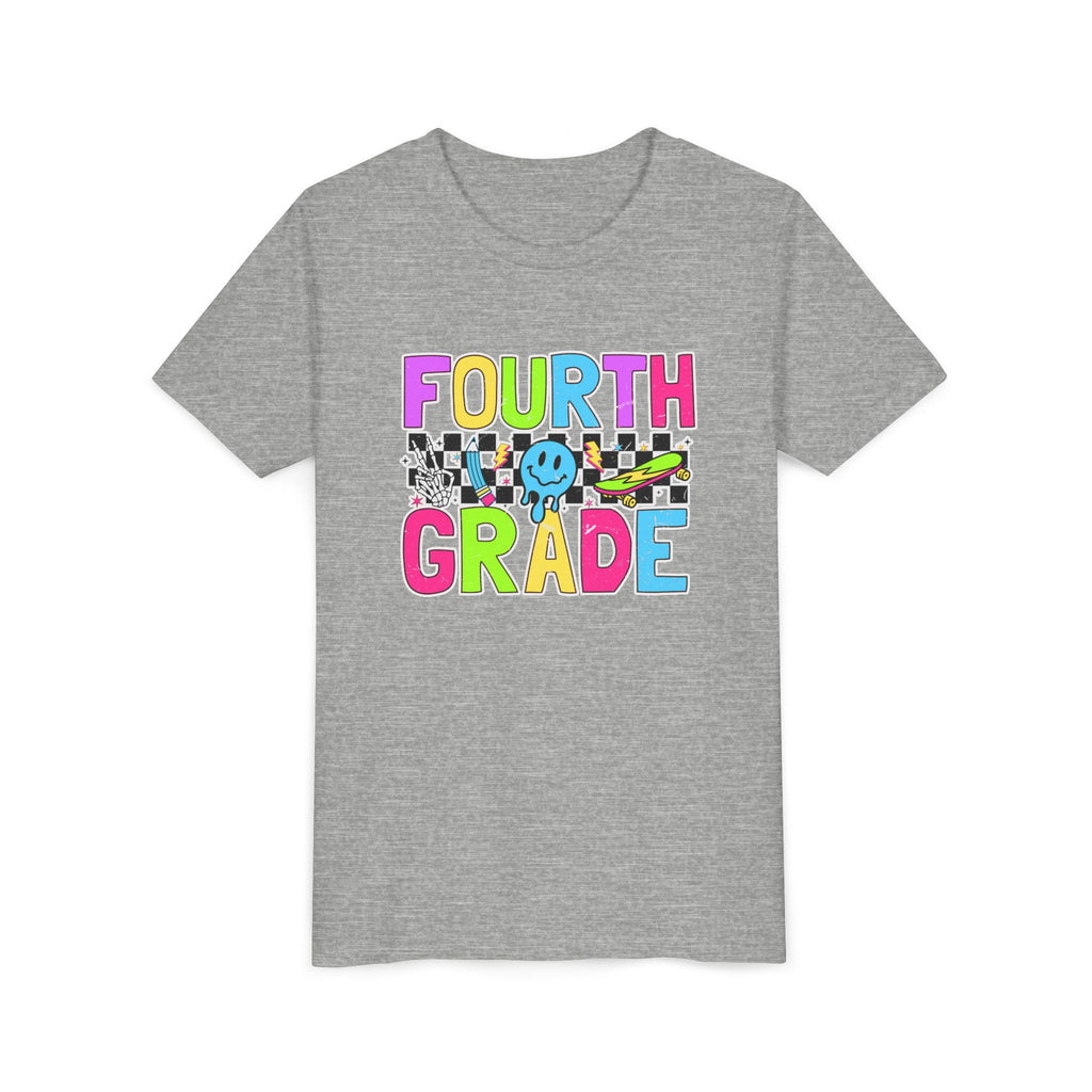 Fourth Grade Youth Tee — Colorful Smiley Back-to-School Shirt