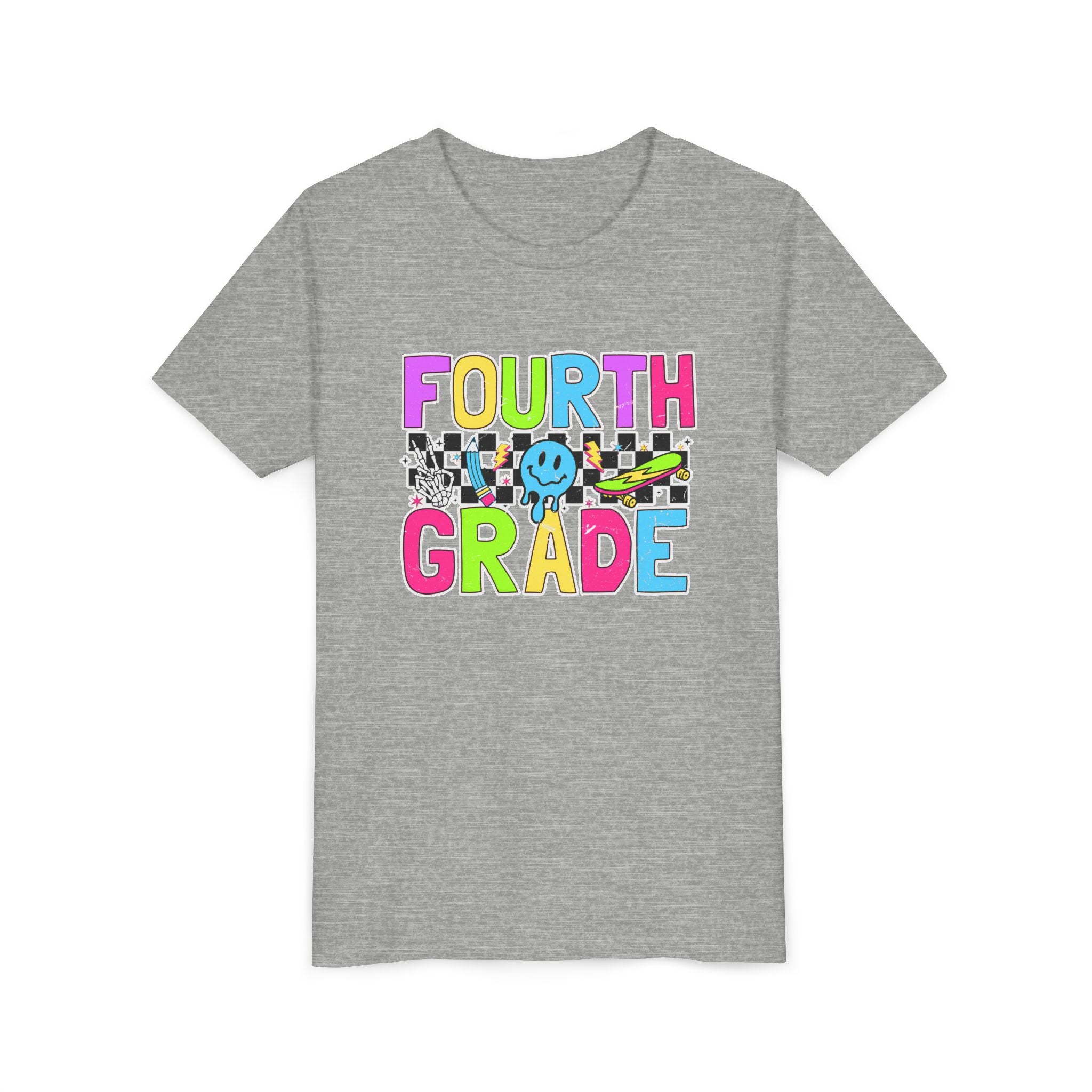 Fourth Grade Youth Tee — Colorful Smiley Back-to-School Shirt