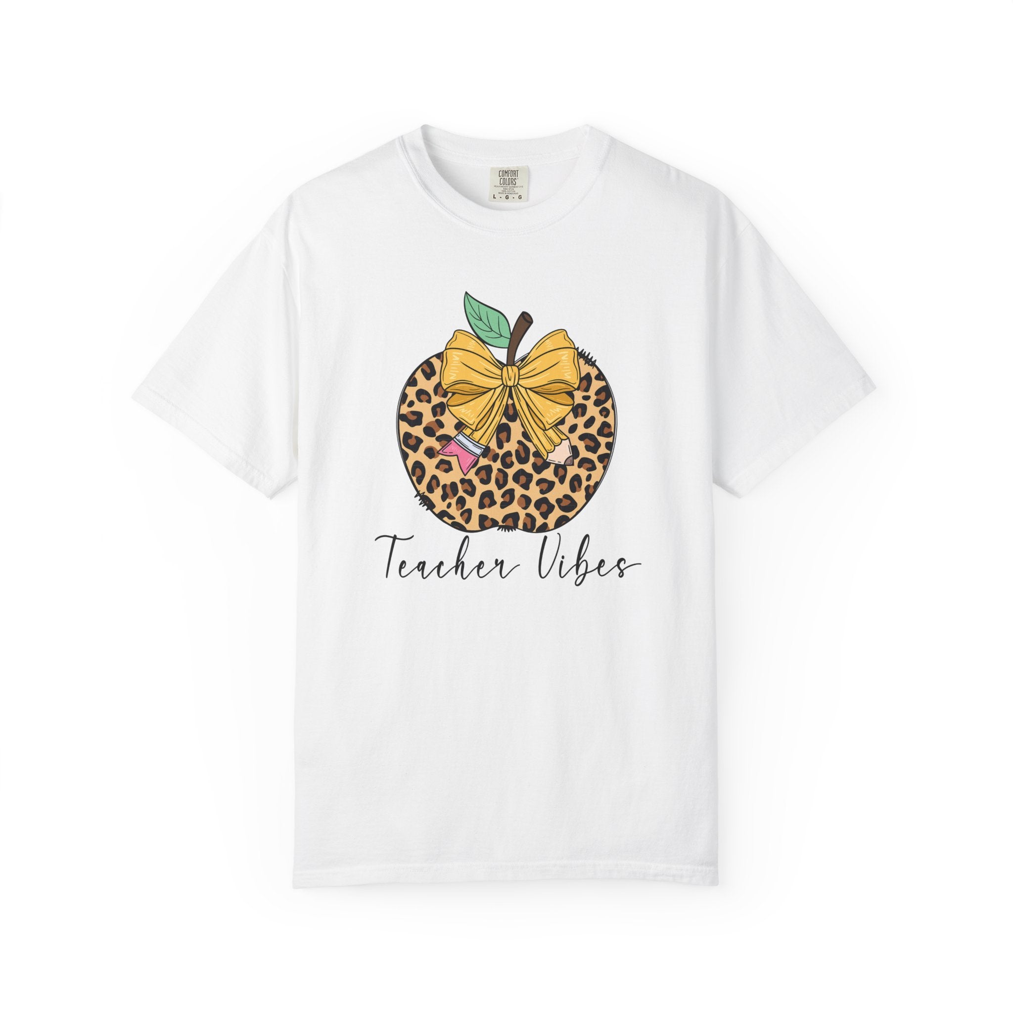 Teacher Vibes Leopard Pumpkin T-Shirt - Cute Fall Teacher Gift