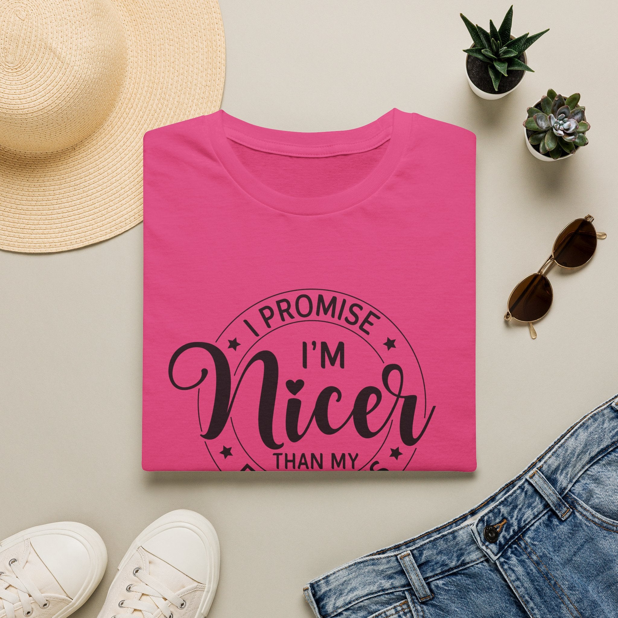 "I Promise I’m Nicer Than My Face Looks" Funny Sarcastic Graphic Tee