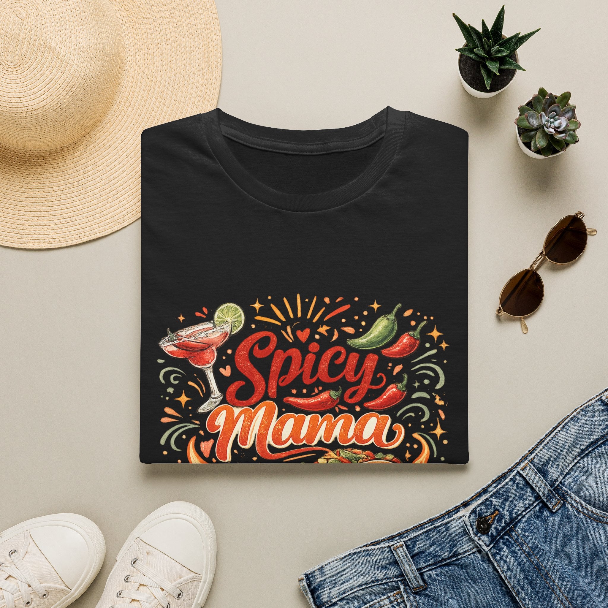 Spicy Mama T‑Shirt — Hot Mess Express Chili & Margarita Graphic Tee