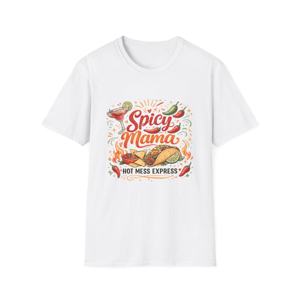 Spicy Mama T‑Shirt — Hot Mess Express Chili & Margarita Graphic Tee