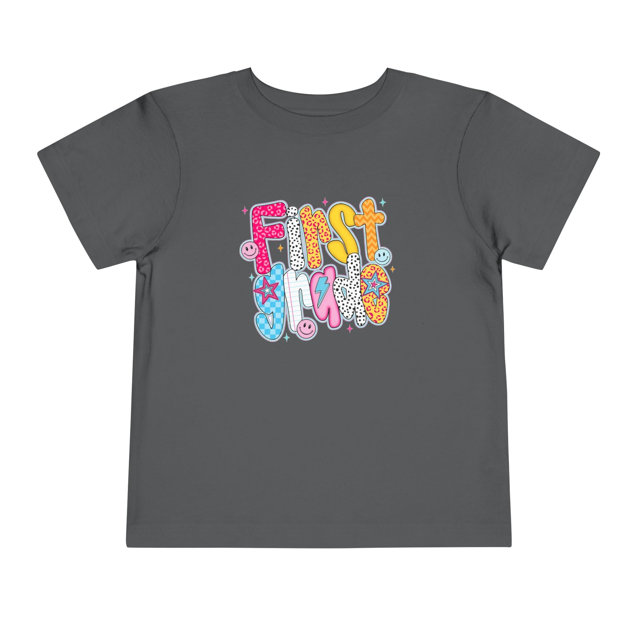 Toddler Tee - Colorful "First Grade" Graphic Baby Shirt