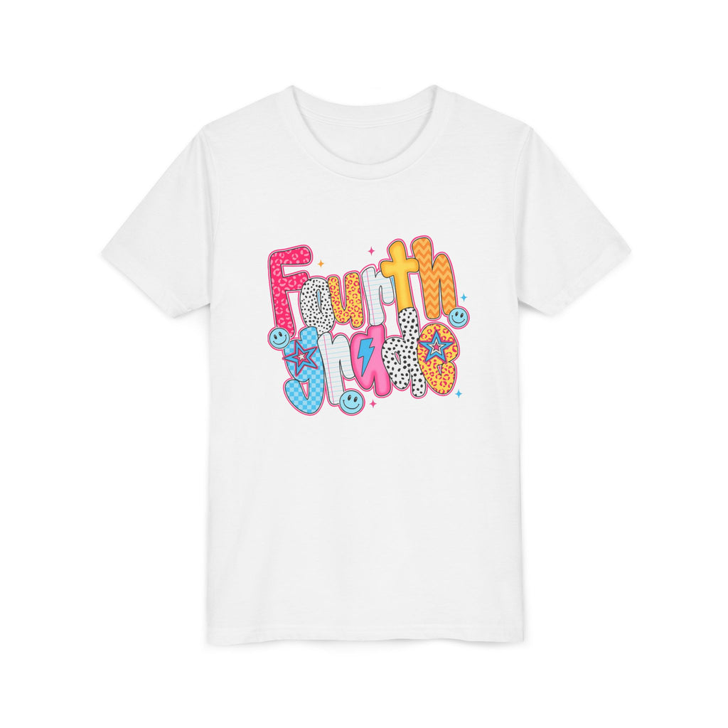 Fourth Grade Cute Youth Tee – Colorful Smiley School Shirt for Kids