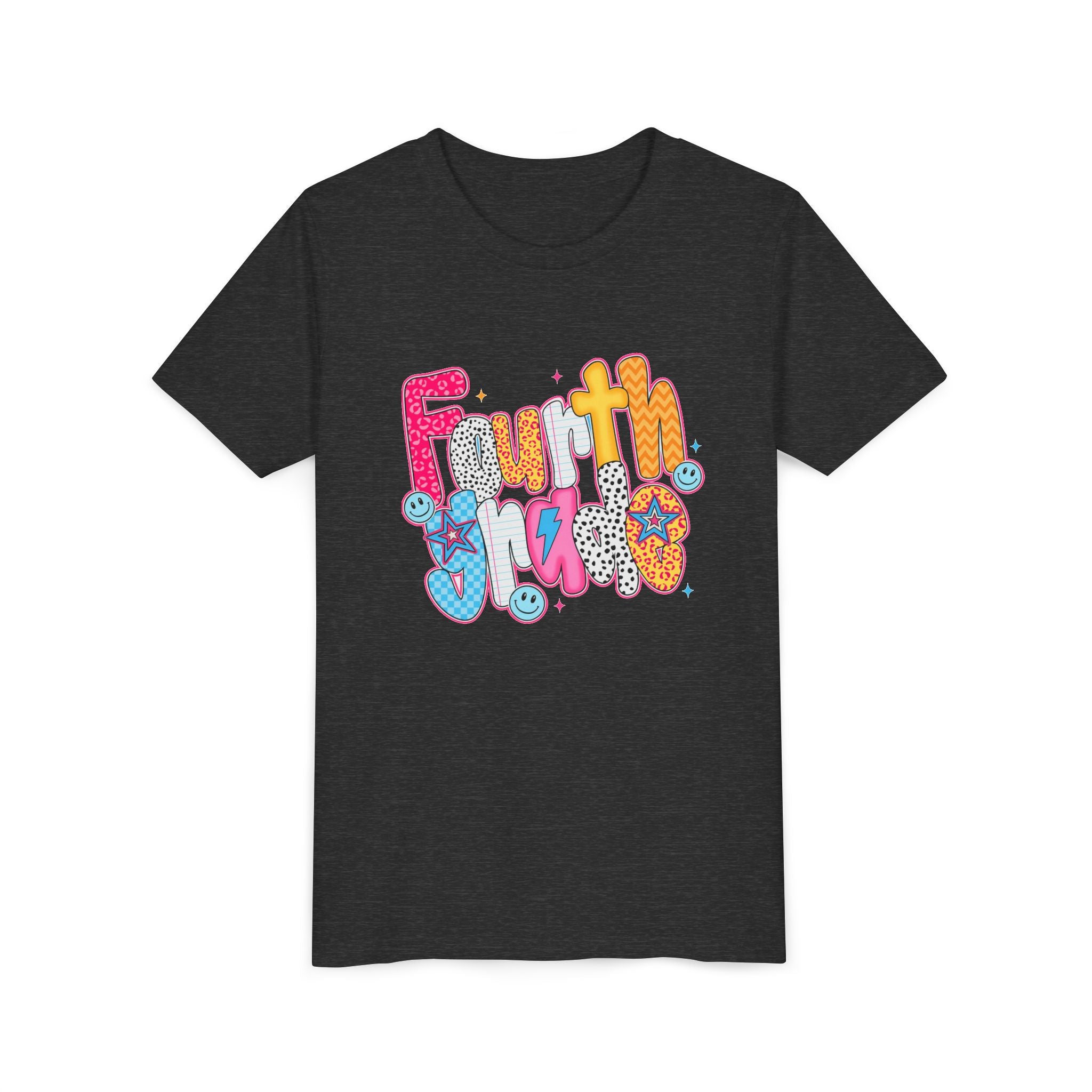 Fourth Grade Cute Youth Tee – Colorful Smiley School Shirt for Kids