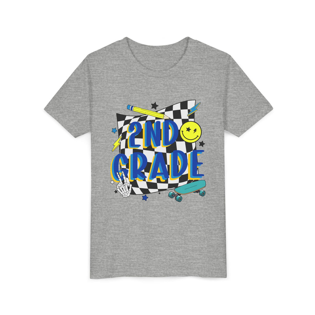 2nd Grade Kids T‑Shirt — Colorful Back-to-School Skateboard Design