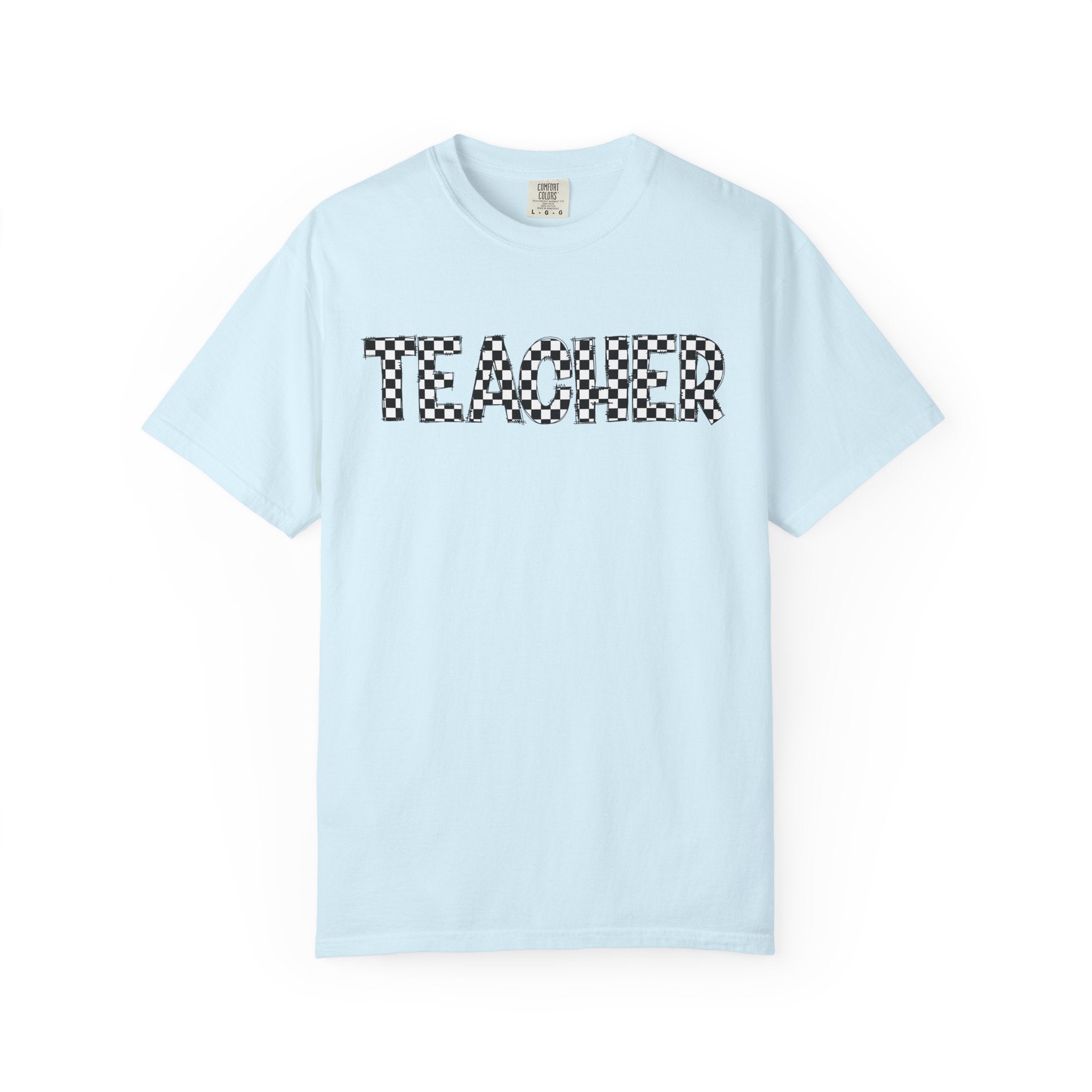 Teacher Checkerboard Graphic Tee — Fun Back-to-School Gift for Educators