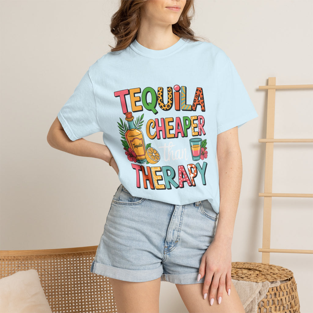 Tequila Cheaper Than Therapy T-shirt | Funny Margarita Cocktail Graphic
