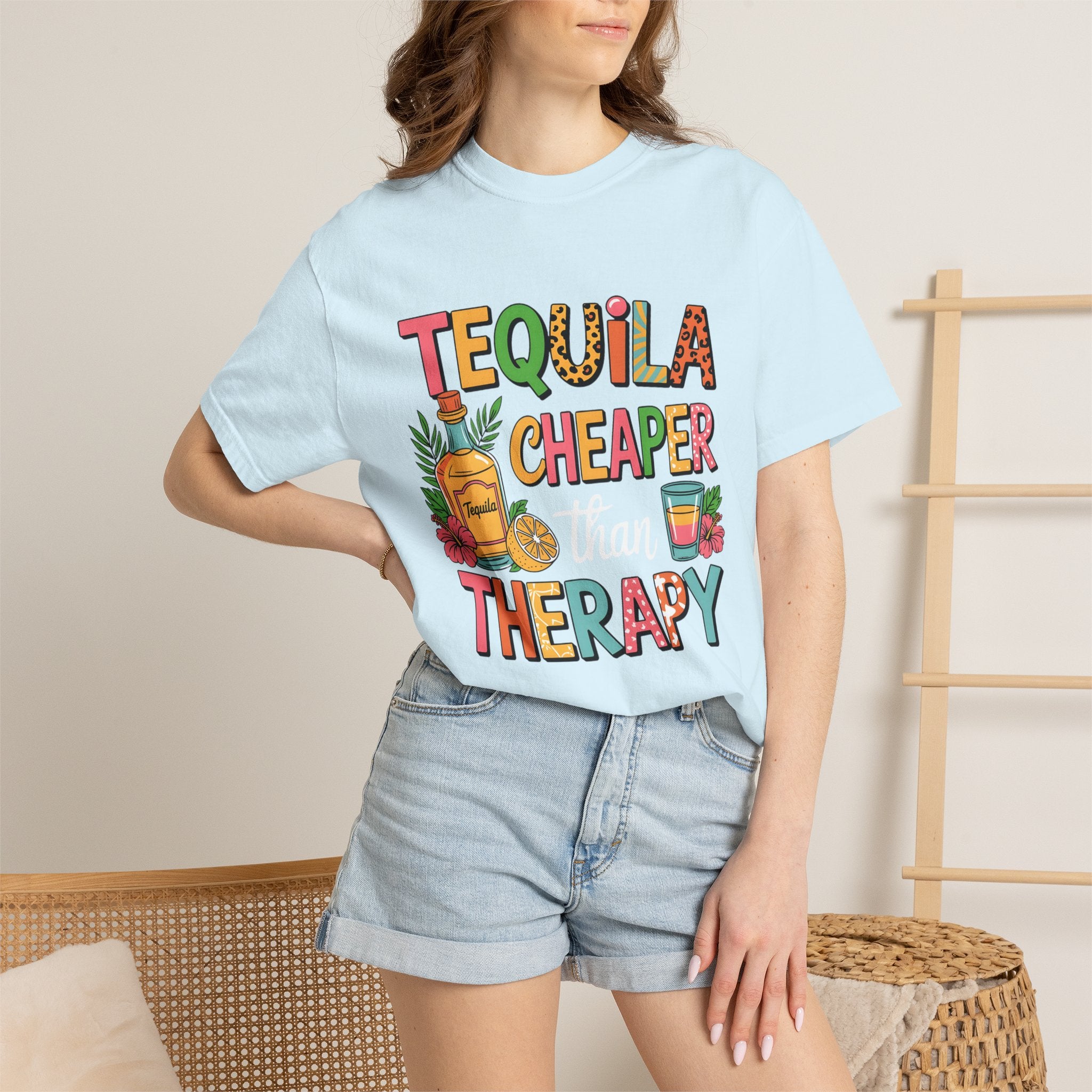 Tequila Cheaper Than Therapy T-shirt | Funny Margarita Cocktail Graphic