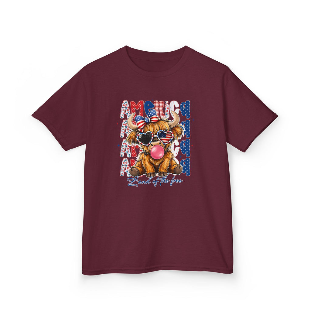 Kids Tee — Patriotic Bulldog "Land of the Free" Fourth of July Shirt