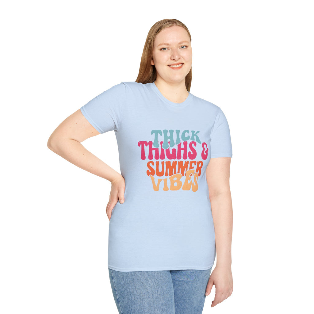 T-Shirt — Thick Thighs & Summer Vibes Retro Graphic Tee