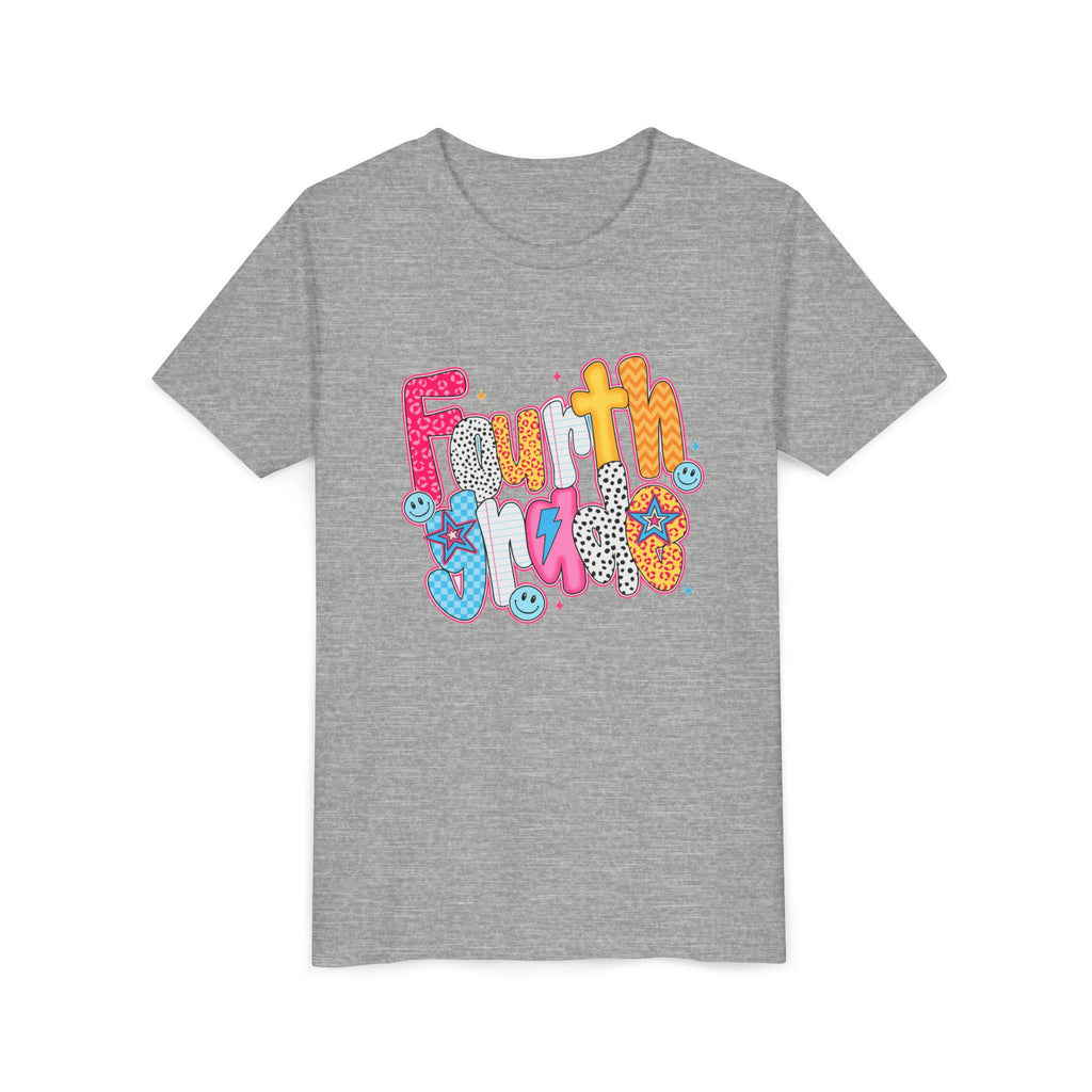 Fourth Grade Cute Youth Tee – Colorful Smiley School Shirt for Kids