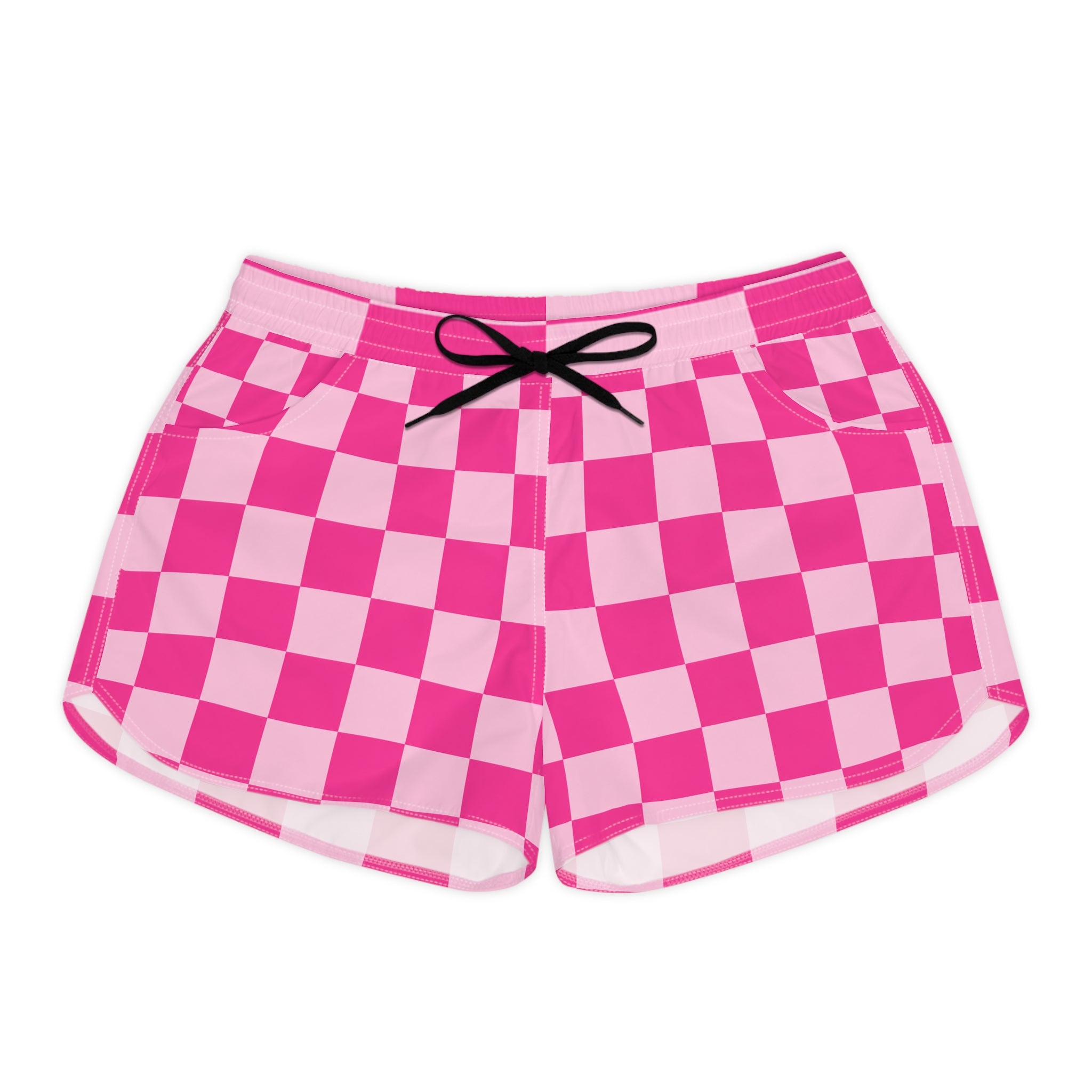 Pink Checkerboard Women's Casual Shorts