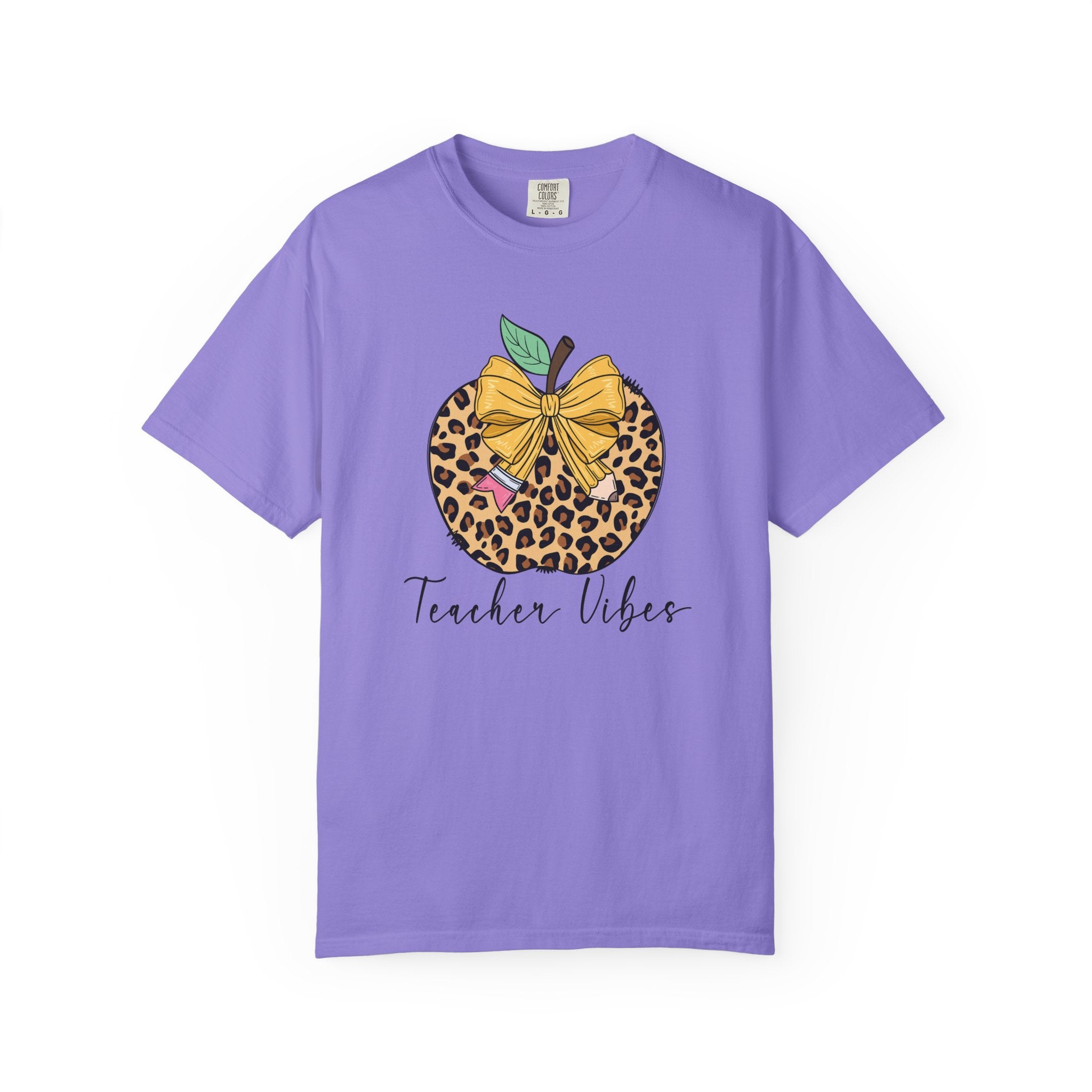 Teacher Vibes Leopard Pumpkin T-Shirt - Cute Fall Teacher Gift