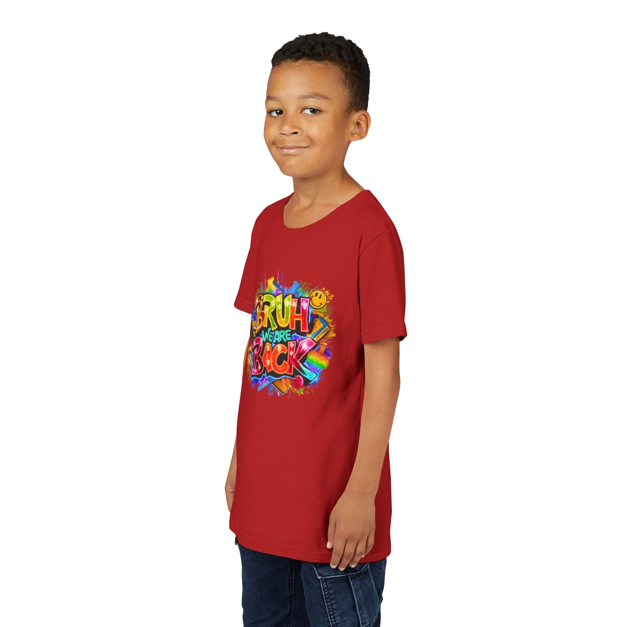 Youth Tee — Colorful "Bruh We Are Back" Graffiti Graphic Shirt