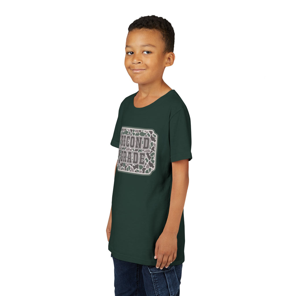 Second Grade Youth Tee - Camo Patch Back to School Shirt