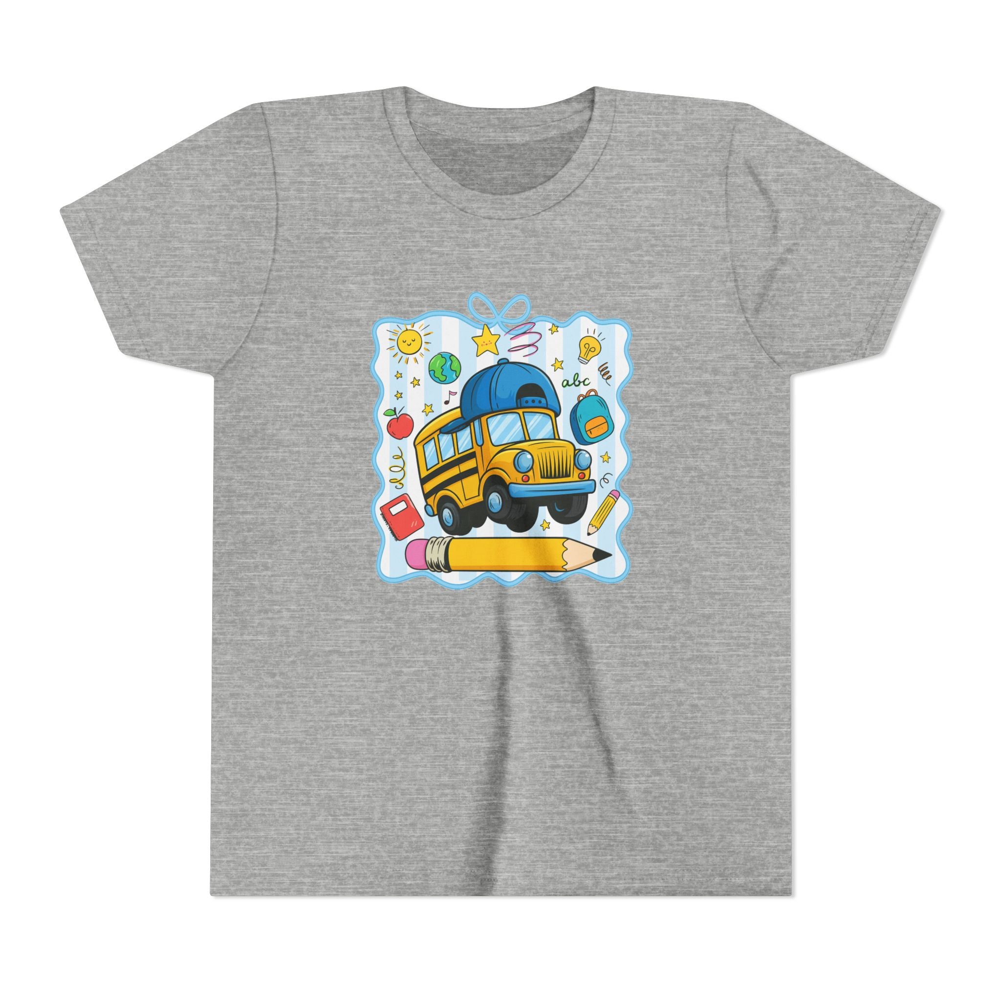 Kids School Bus Tee – Back to School Youth Short Sleeve Shirt