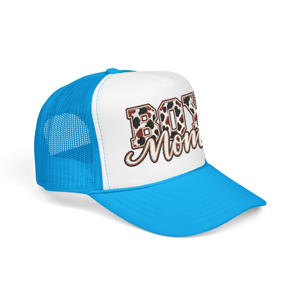 Boy Mom Leopard Foam Trucker Hat