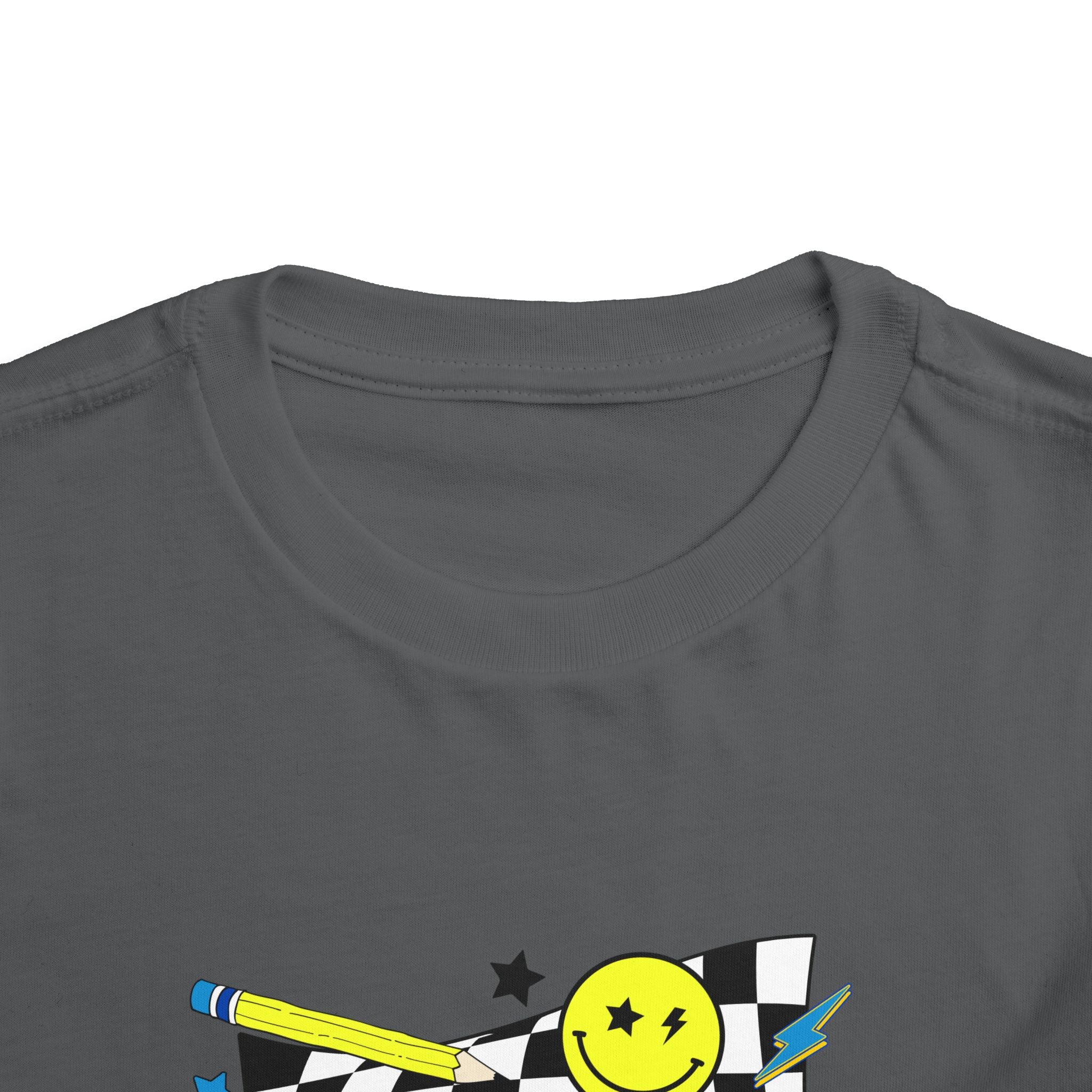 Kindergarten Toddler Tee — Smiley Skateboard Back-to-School Shirt