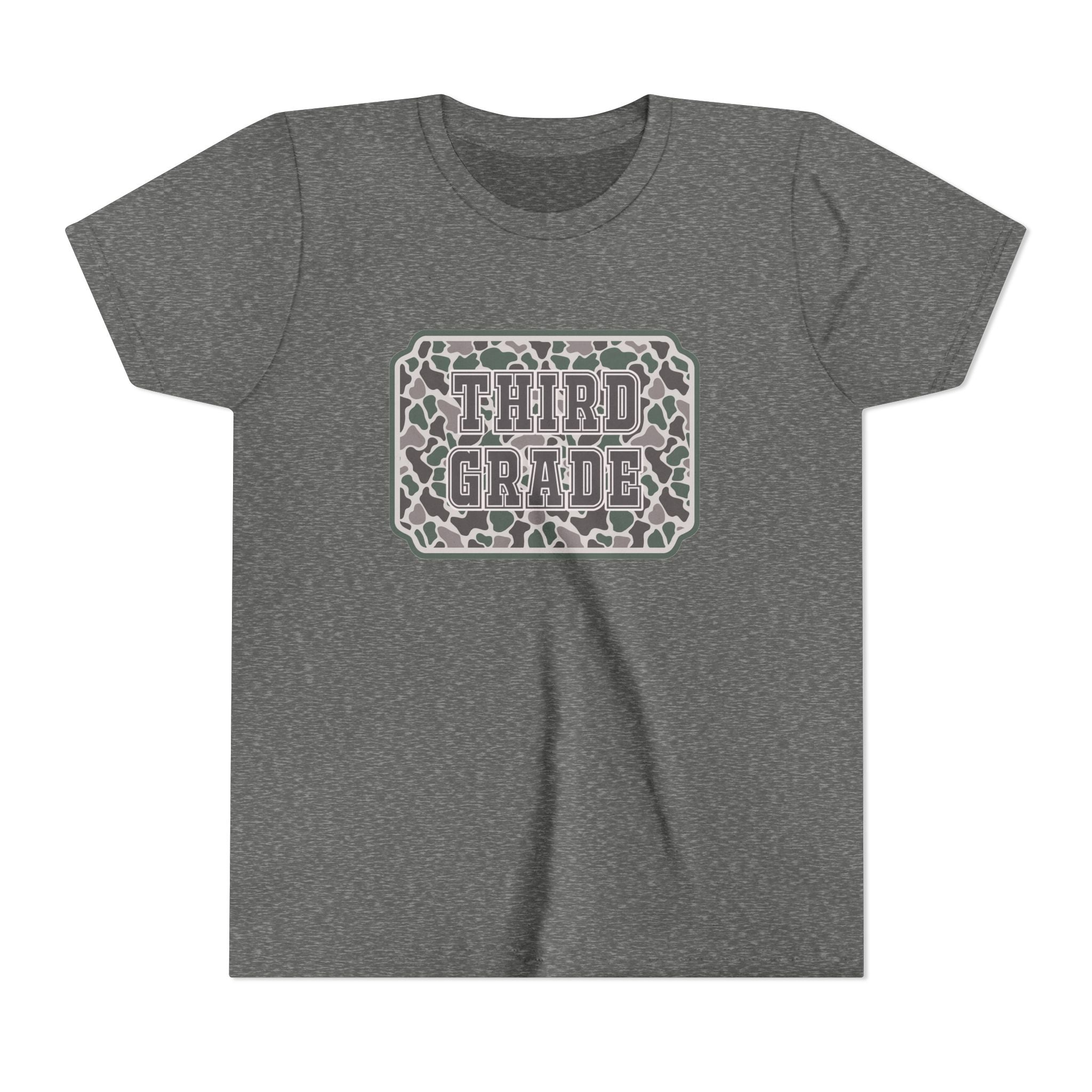 Third Grade Camo Youth Tee — Back to School Shirt for Kids