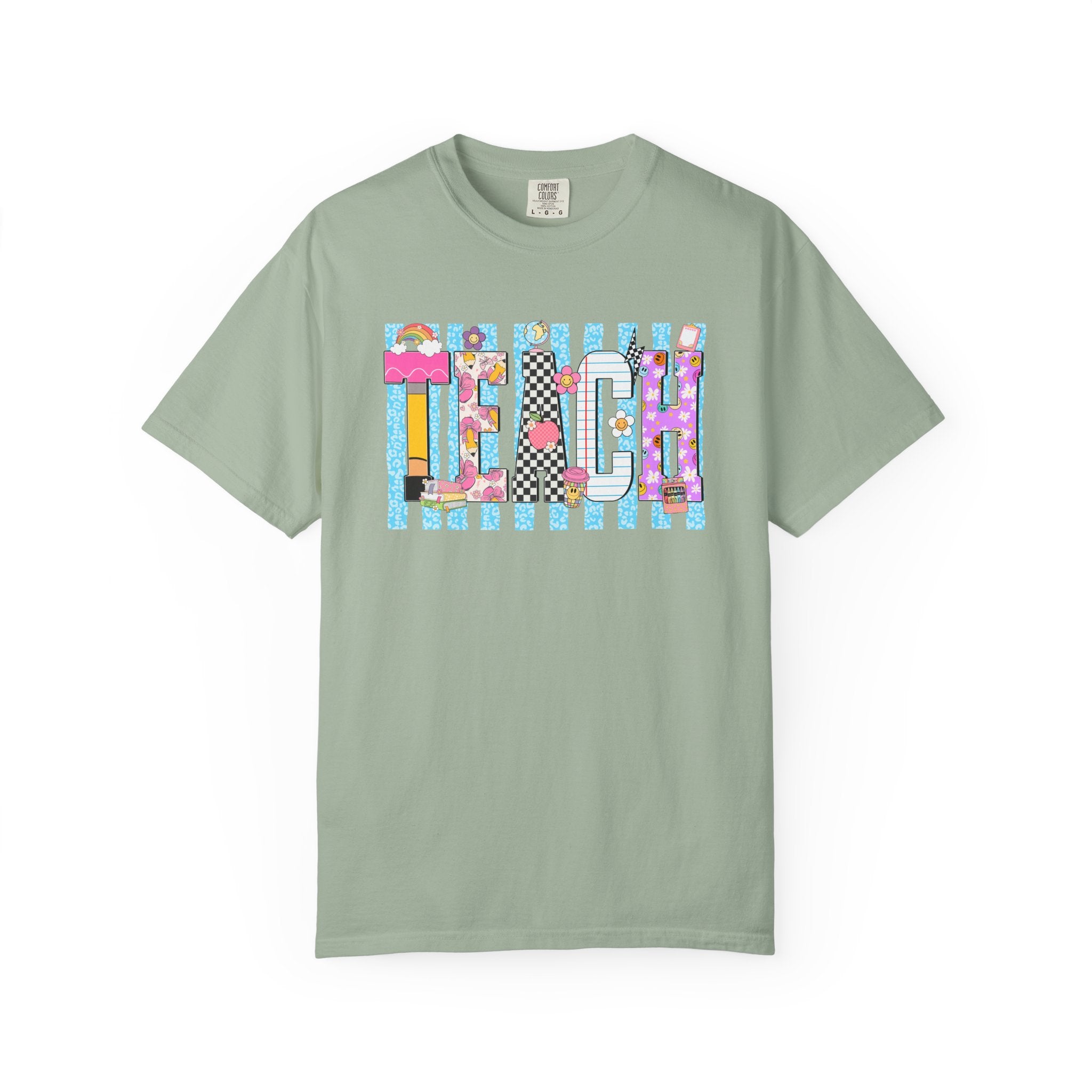 Teacher Stripe Patchwork T-Shirt