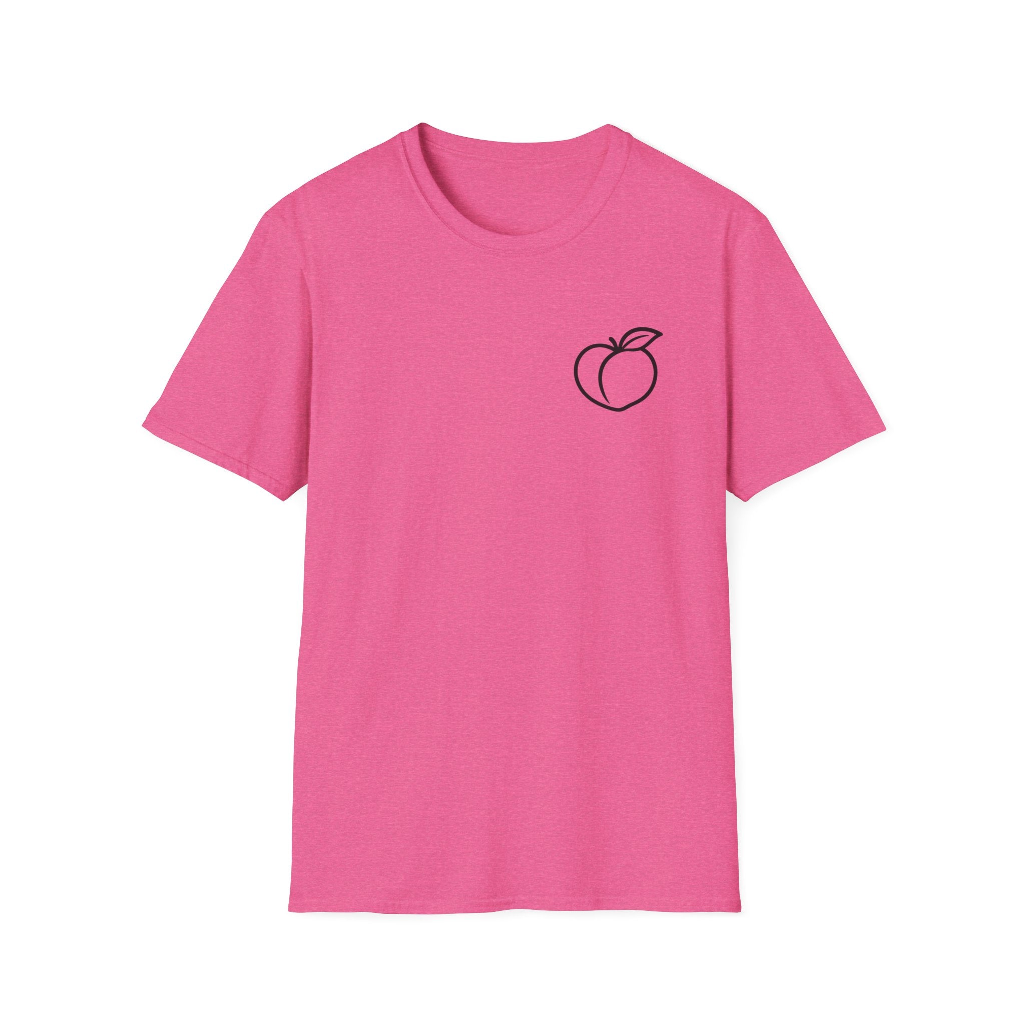 Peach Outline T‑Shirt — Minimal Fruit Graphic Tee