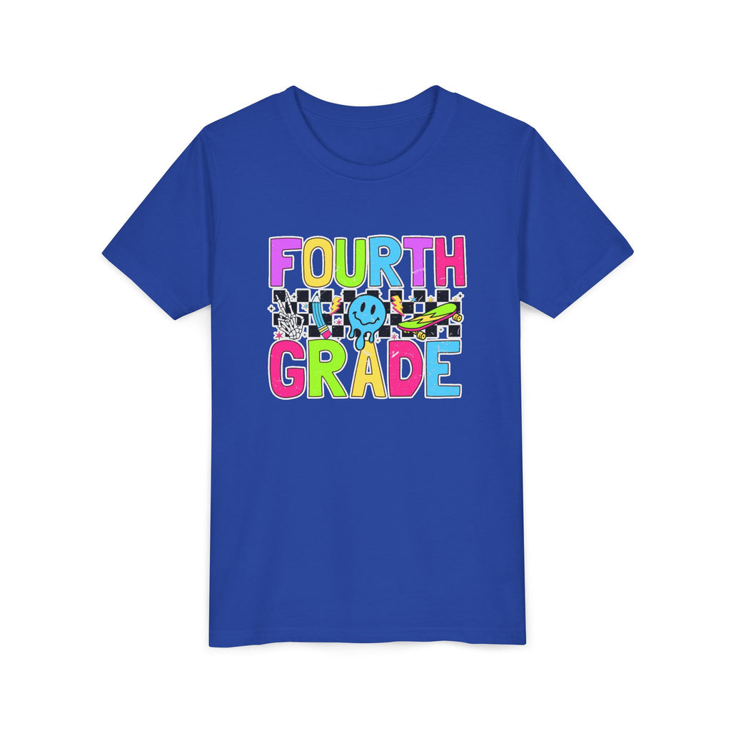 Fourth Grade Youth Tee — Colorful Smiley Back-to-School Shirt
