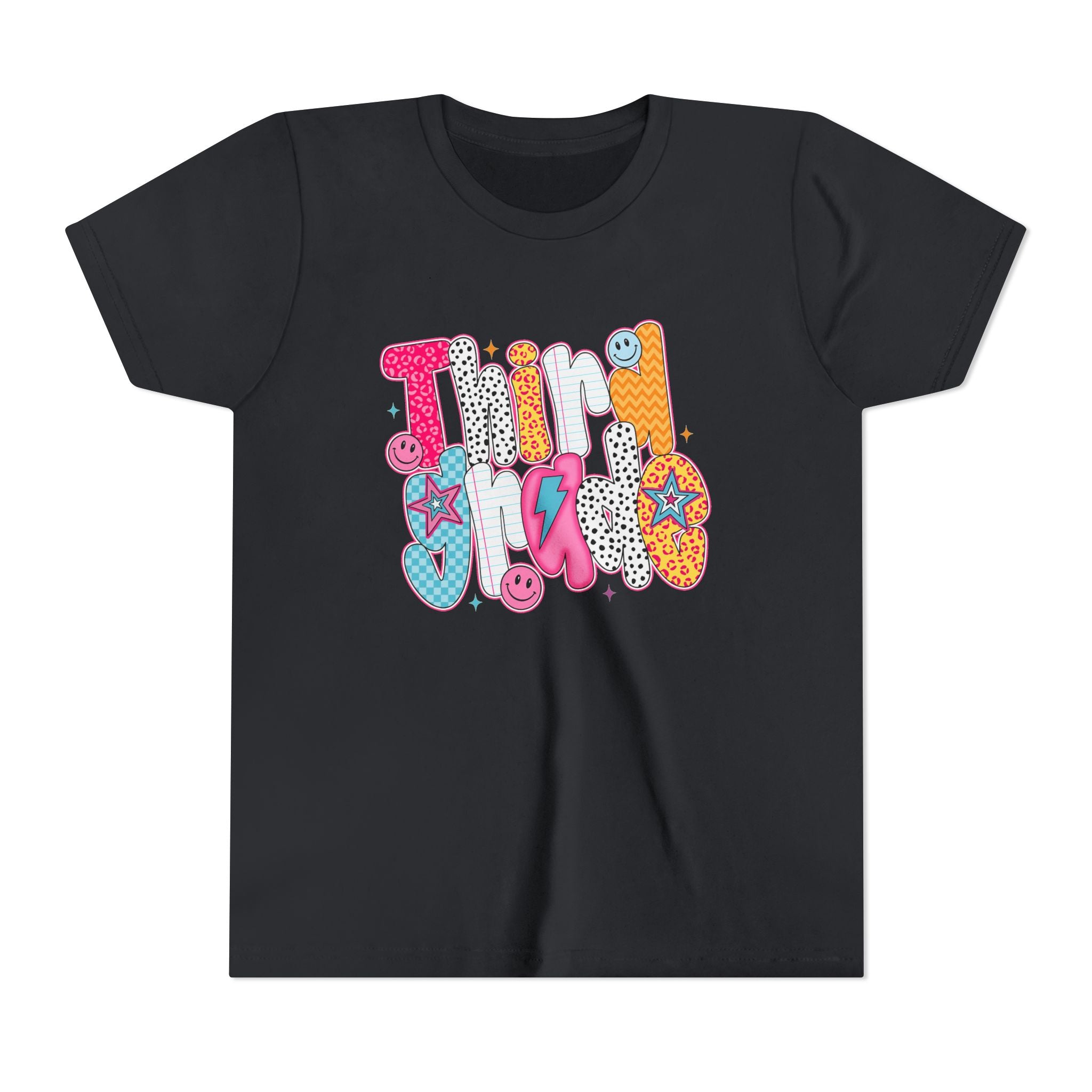 Third Grade — Colorful 'Think Big' Retro Graphic Shirt for Kids