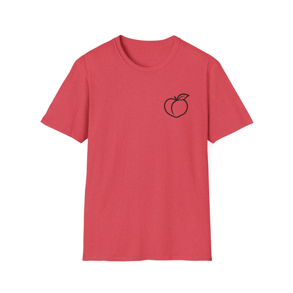 Peach Outline T‑Shirt — Minimal Fruit Graphic Tee