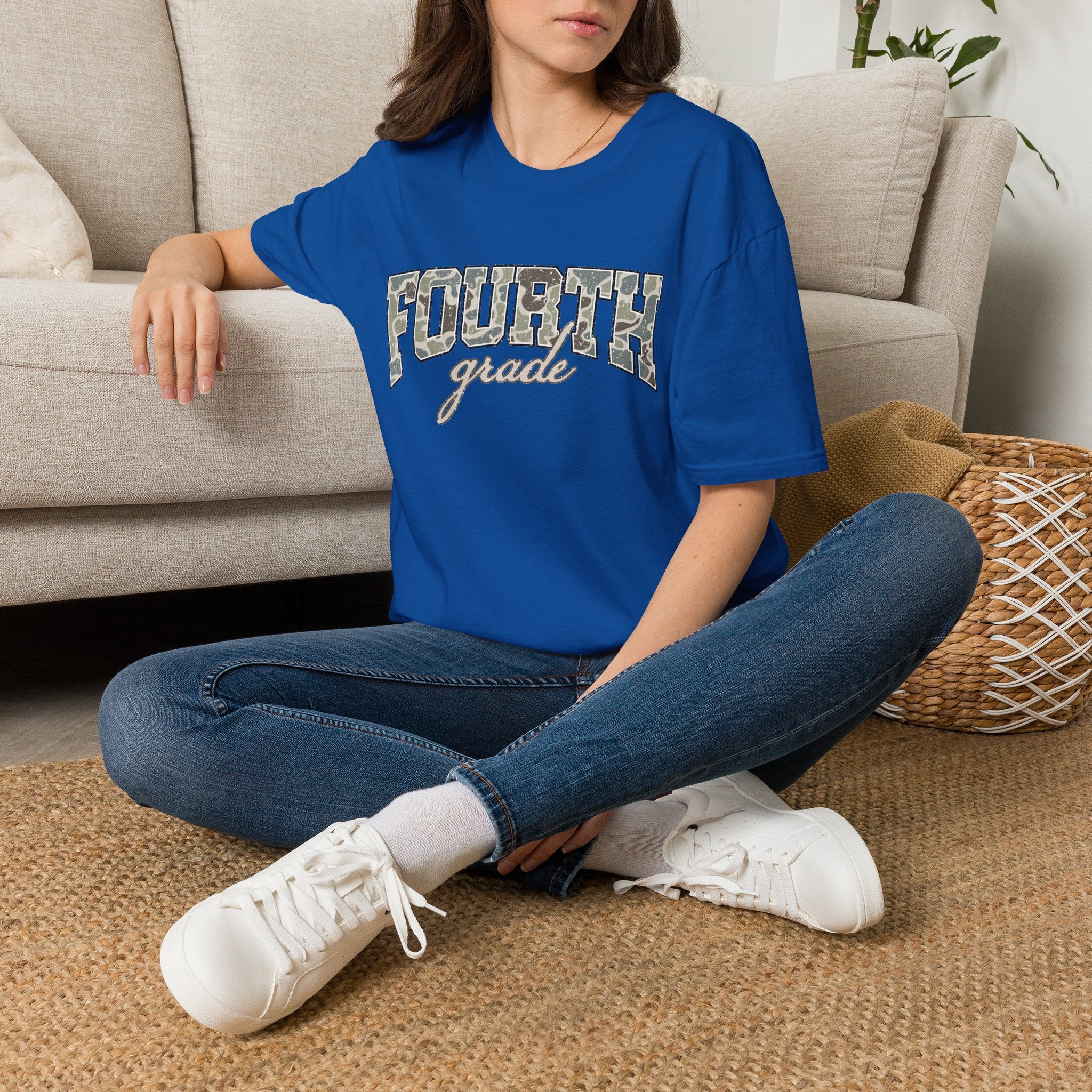 Fourth Grade Camo T-Shirt — 'Fourth Grade' School Spirit Tee